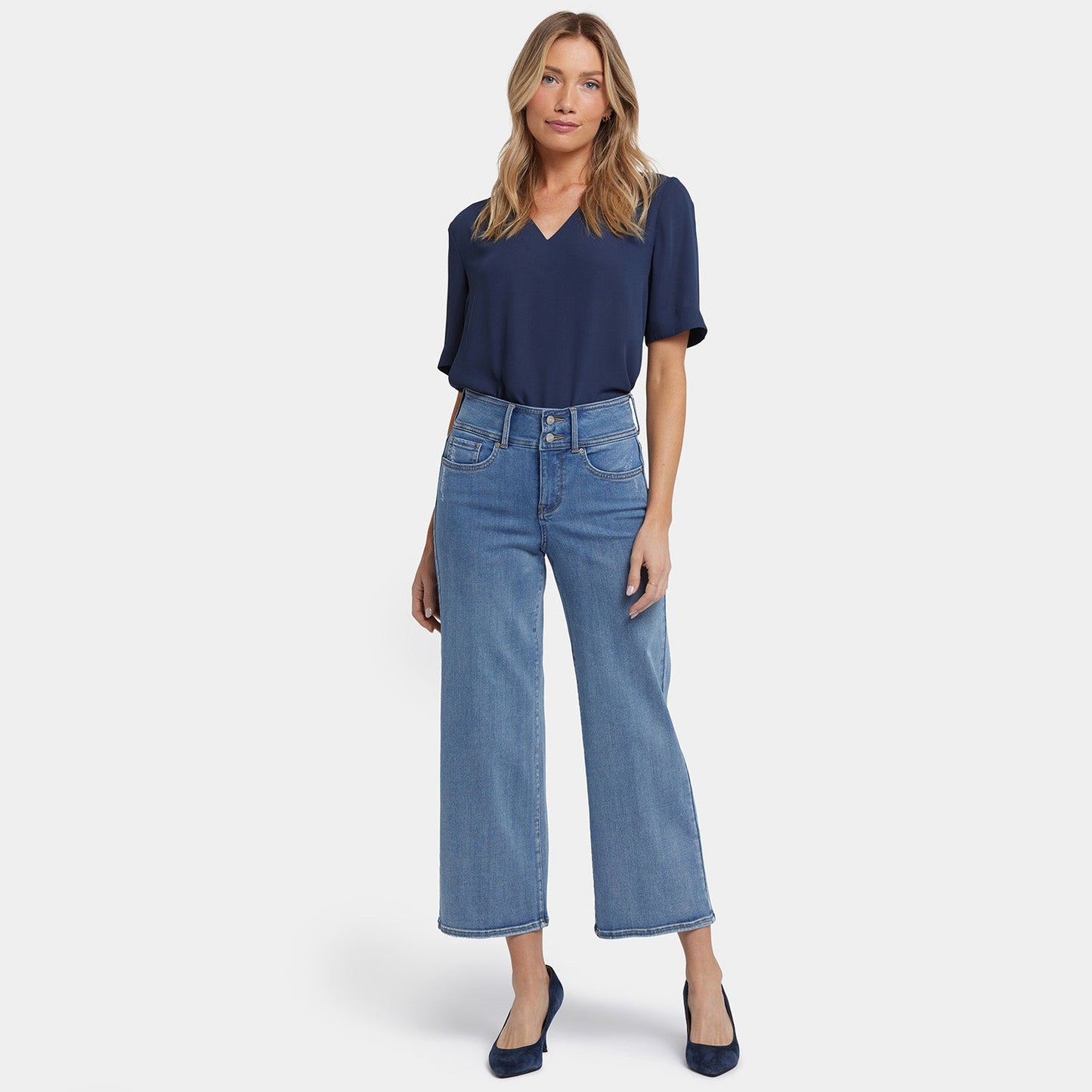 Teresa Wide Leg Ankle Jeans - Minorca Isle