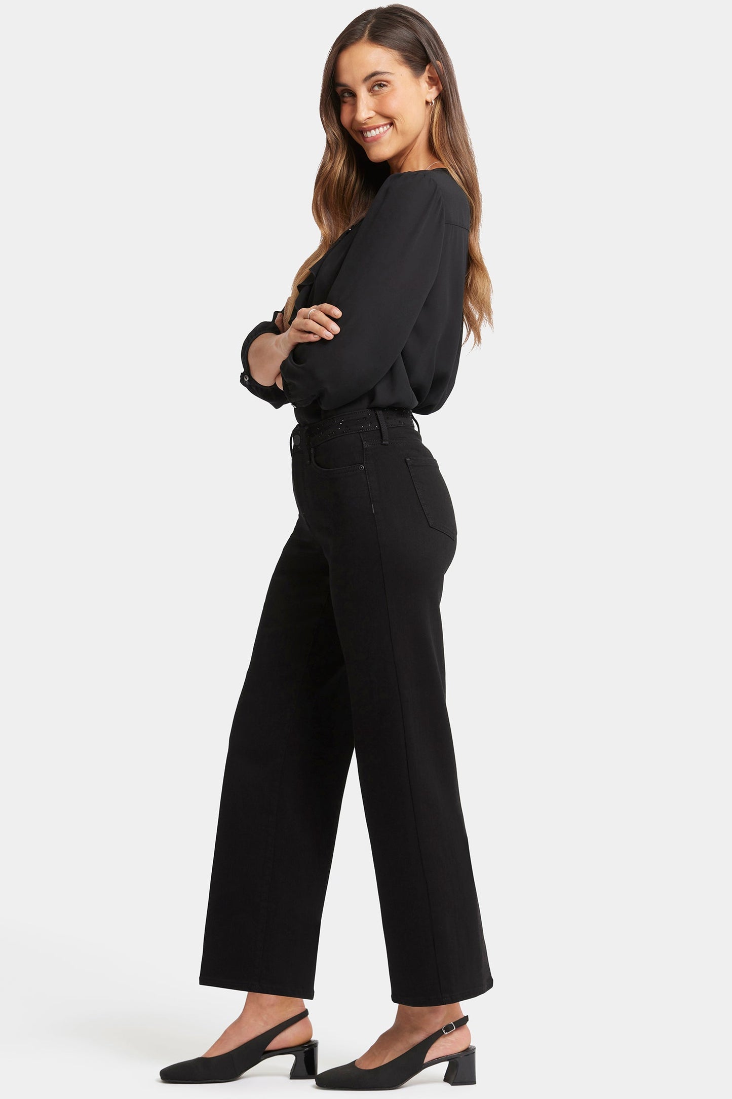 Teresa Wide Leg Jeans - Black Rinse
