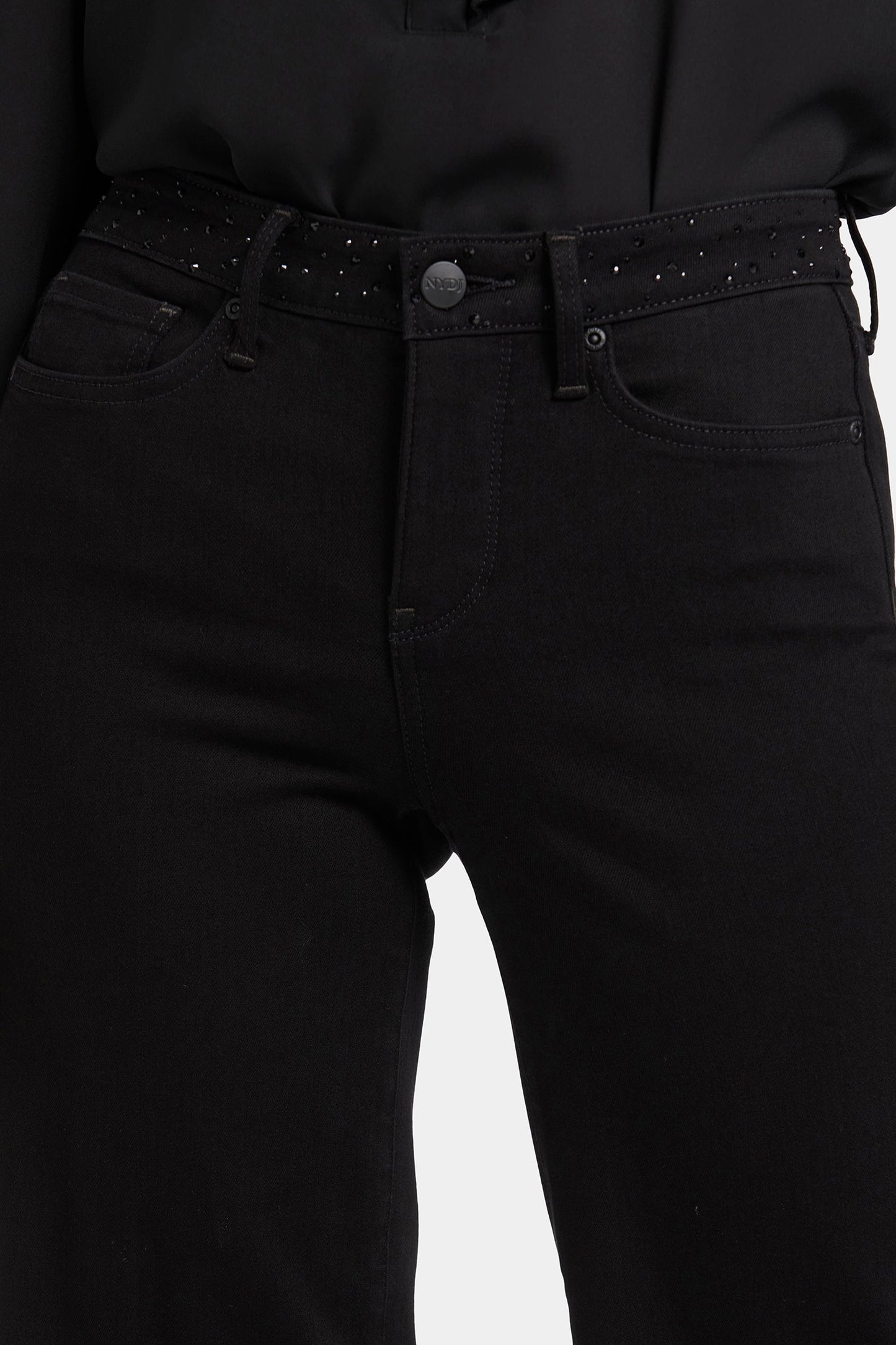 Teresa Wide Leg Jeans - Black Rinse