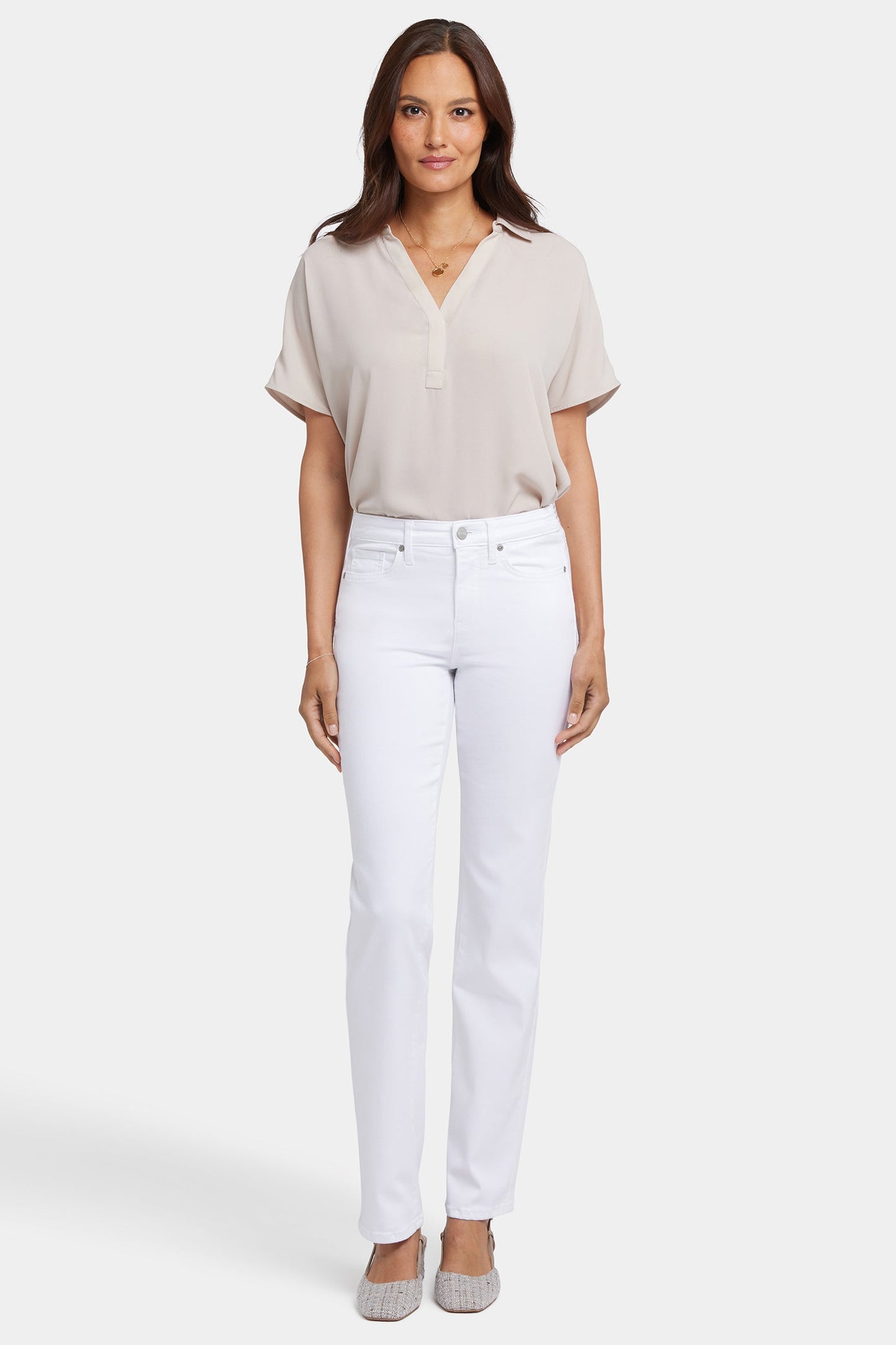 No Gapper™ Marilyn Straight Jeans - Optic White