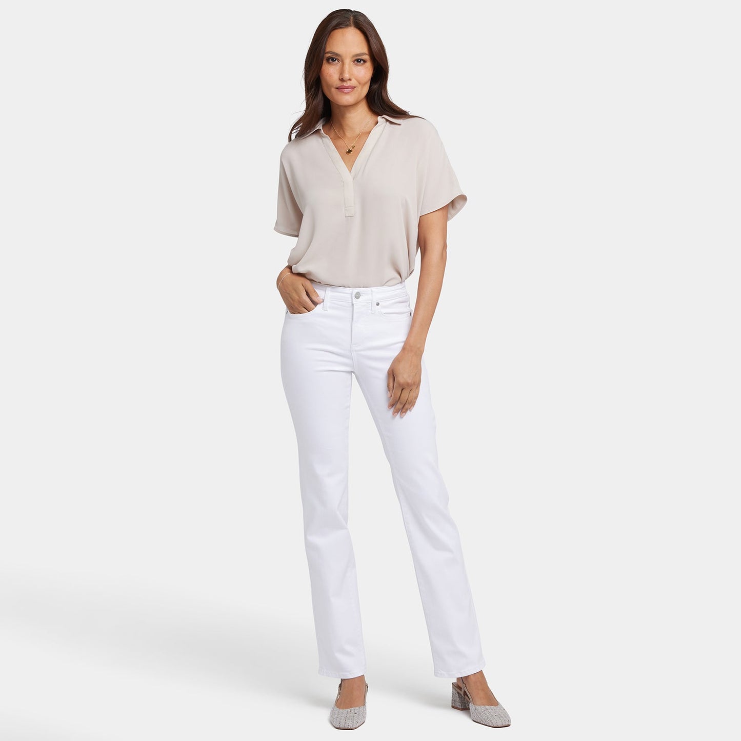 No Gapper™ Marilyn Straight Jeans - Optic White