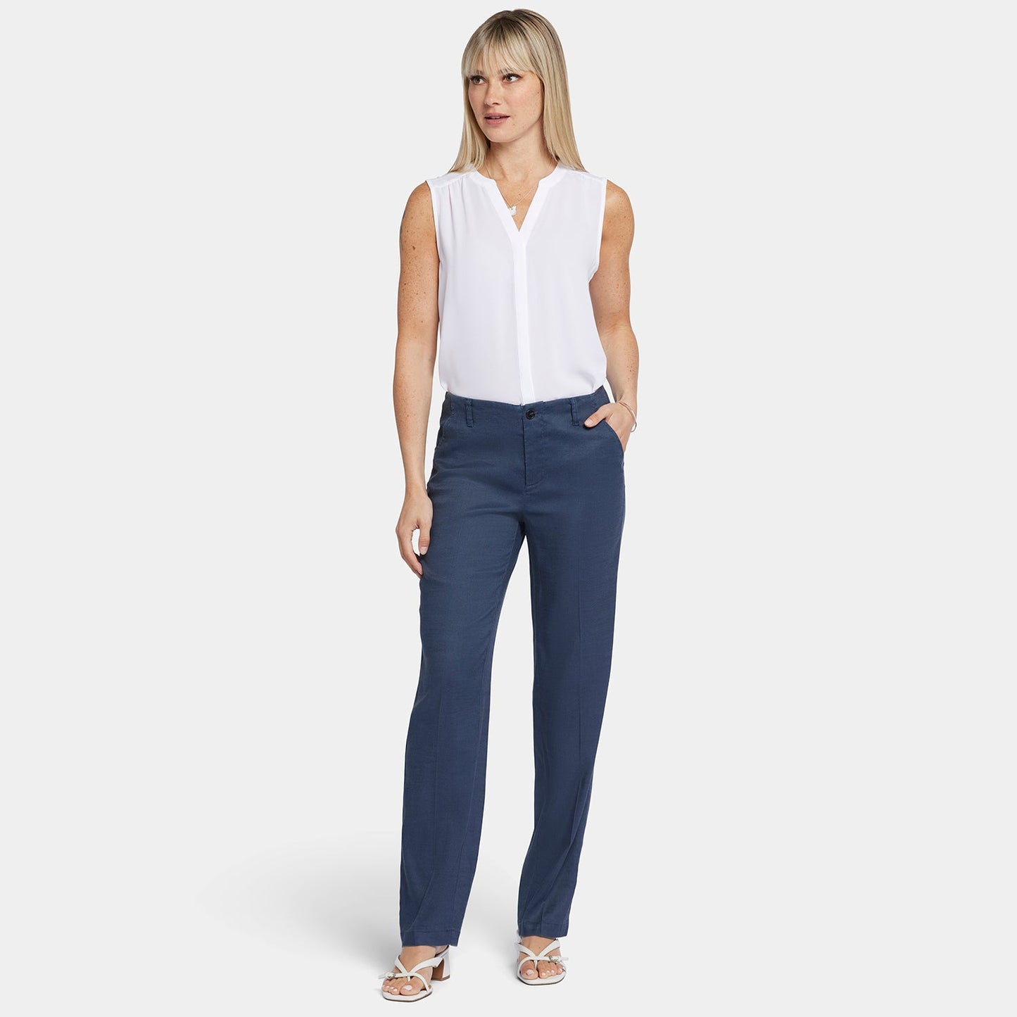 Marilyn Straight Pants - Oxford Navy