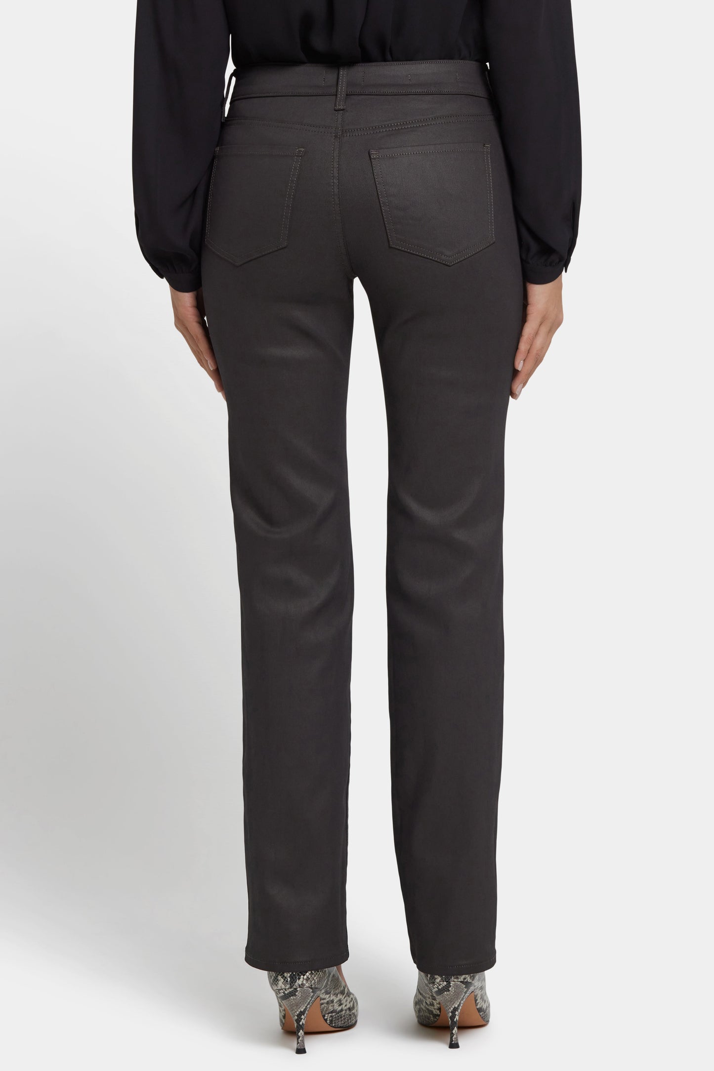 Coated Marilyn Straight Jeans - Vintage Barnwood Coated