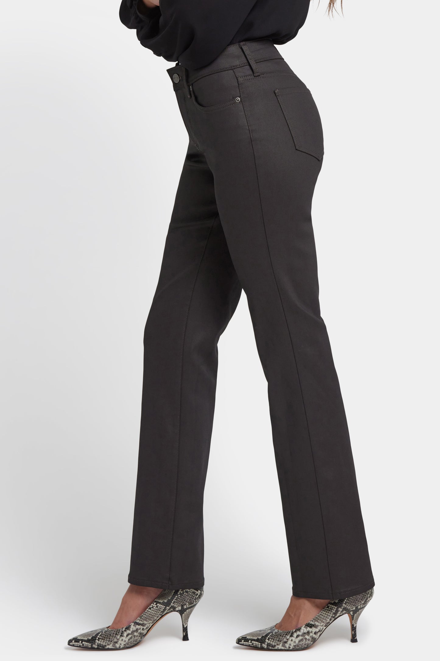 Coated Marilyn Straight Jeans - Vintage Barnwood Coated