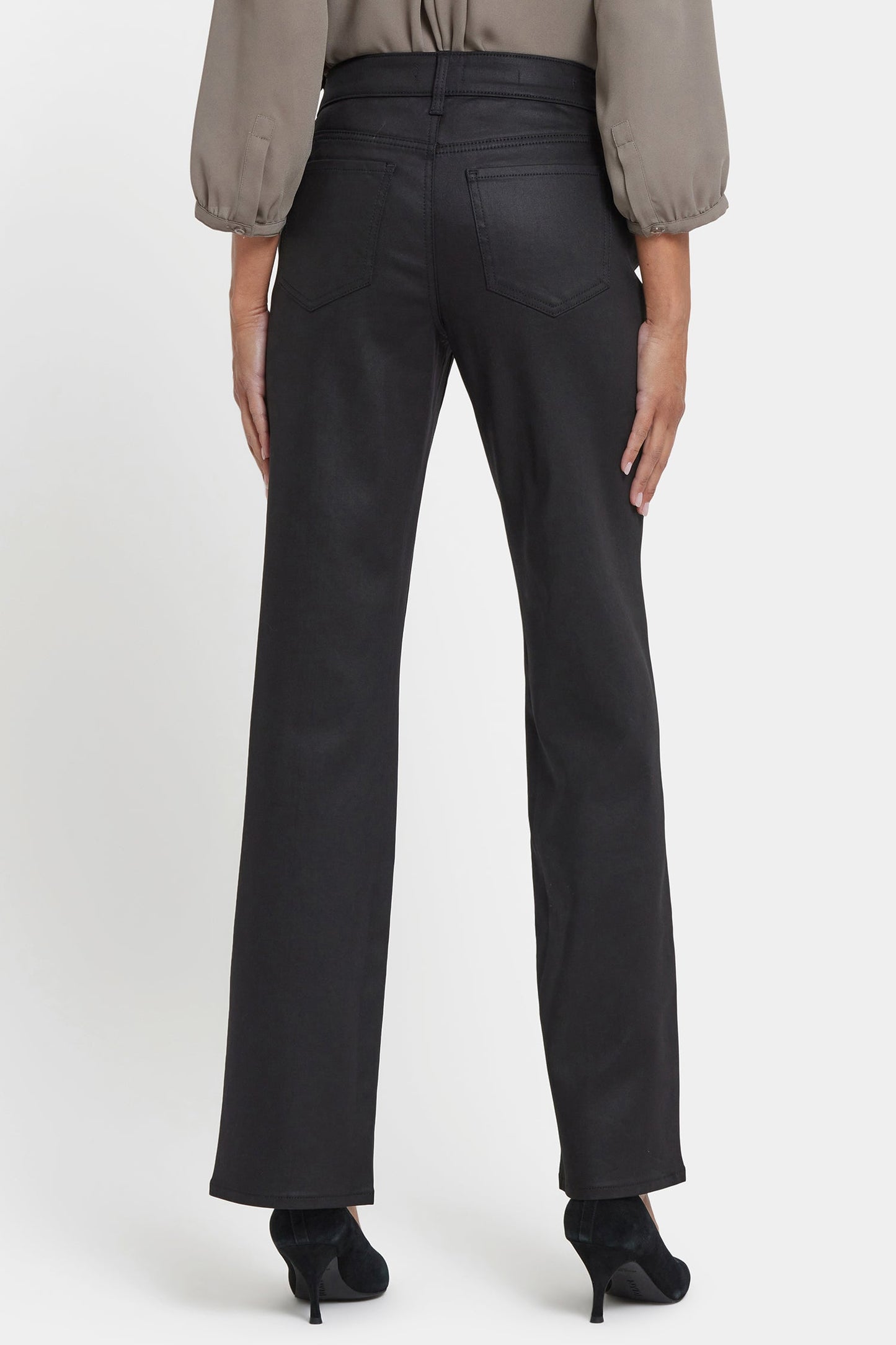 Coated Marilyn Straight Jeans - Black Coated