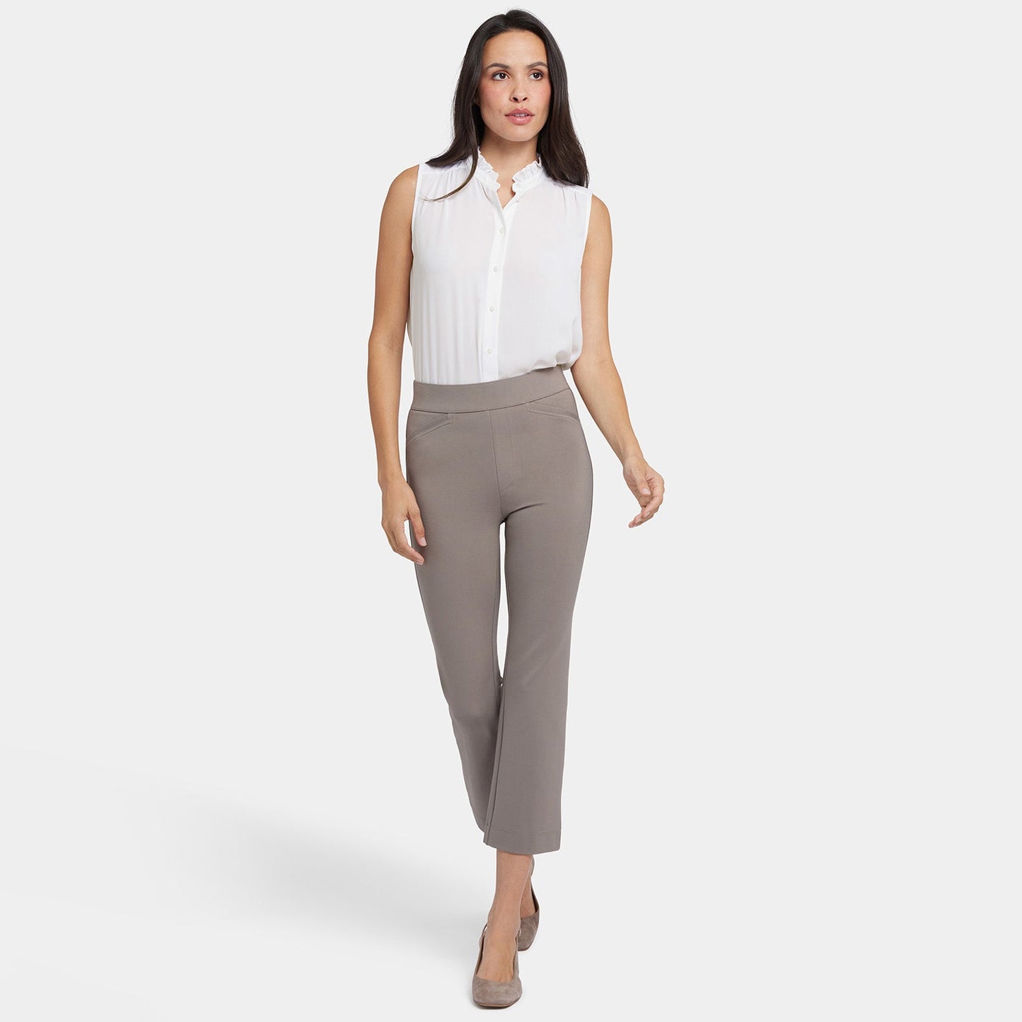 Pull-On Straight Crop Pants - Saddlewood
