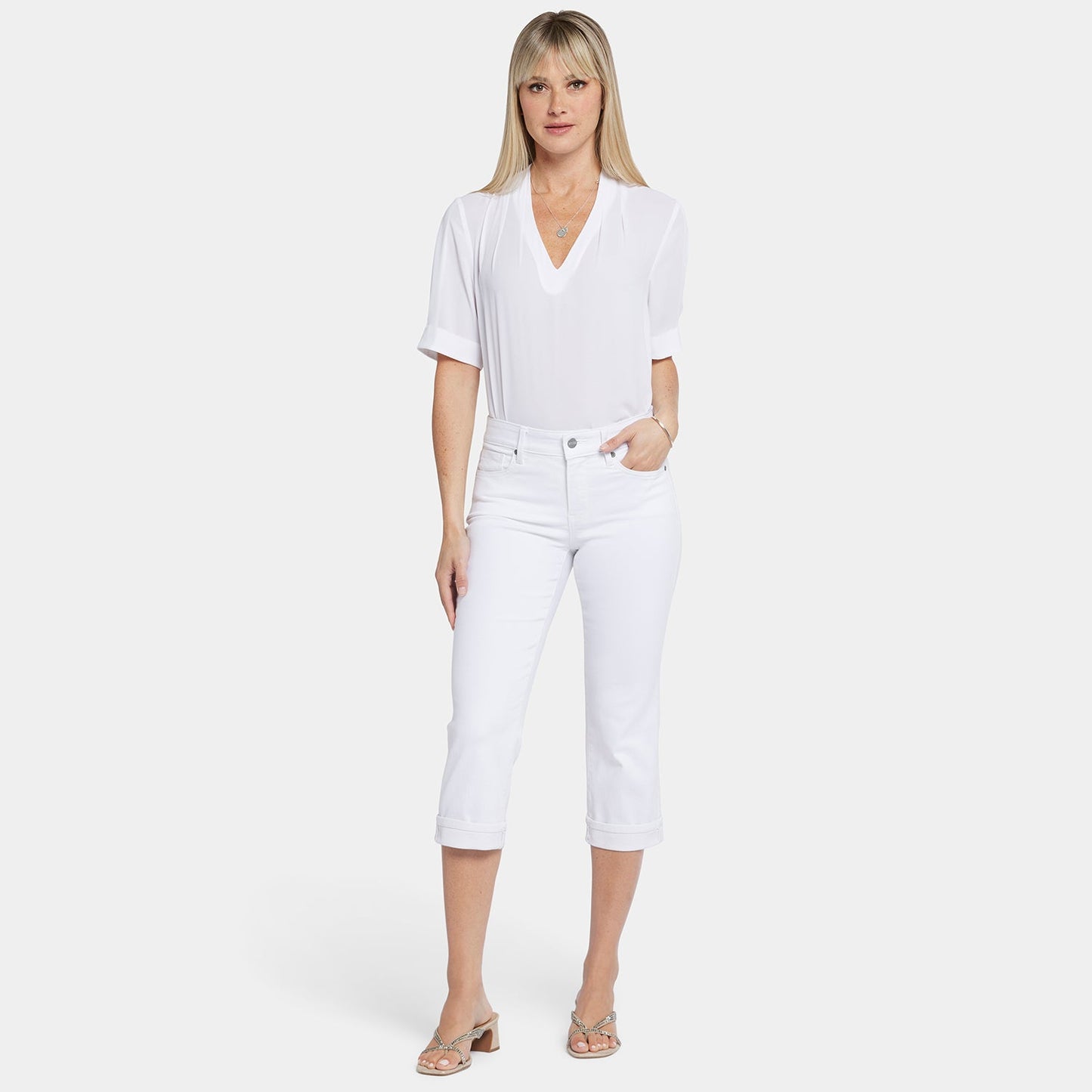 Marilyn Straight Crop Jeans - Optic White