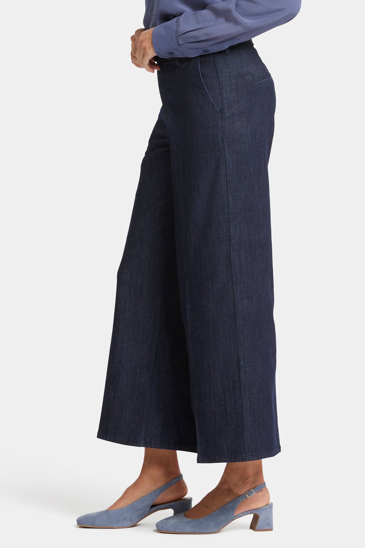 Mona Wide Leg Trouser Ankle Jeans - Lightweight Rinse