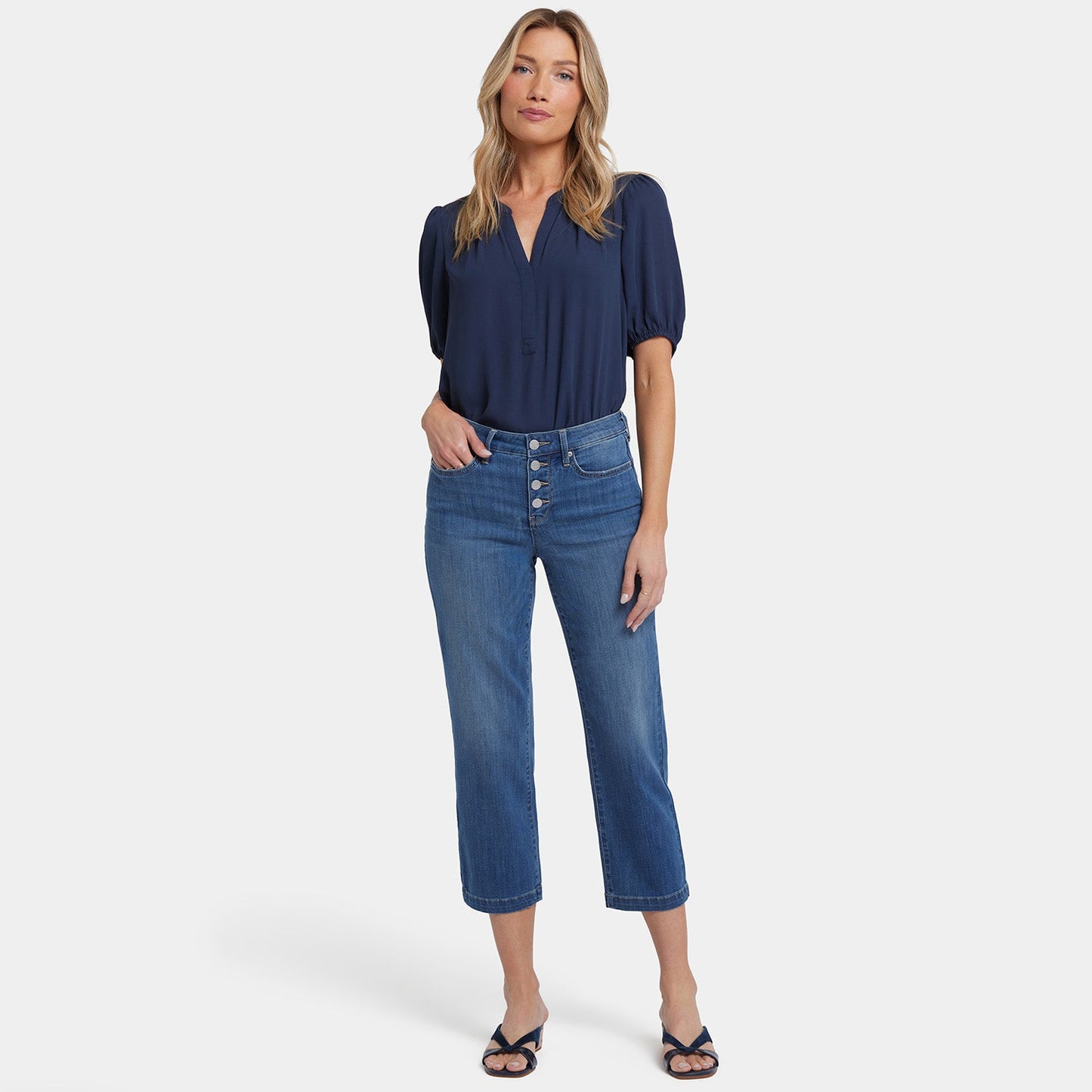 Relaxed Piper Crop Jeans - Costa Brava