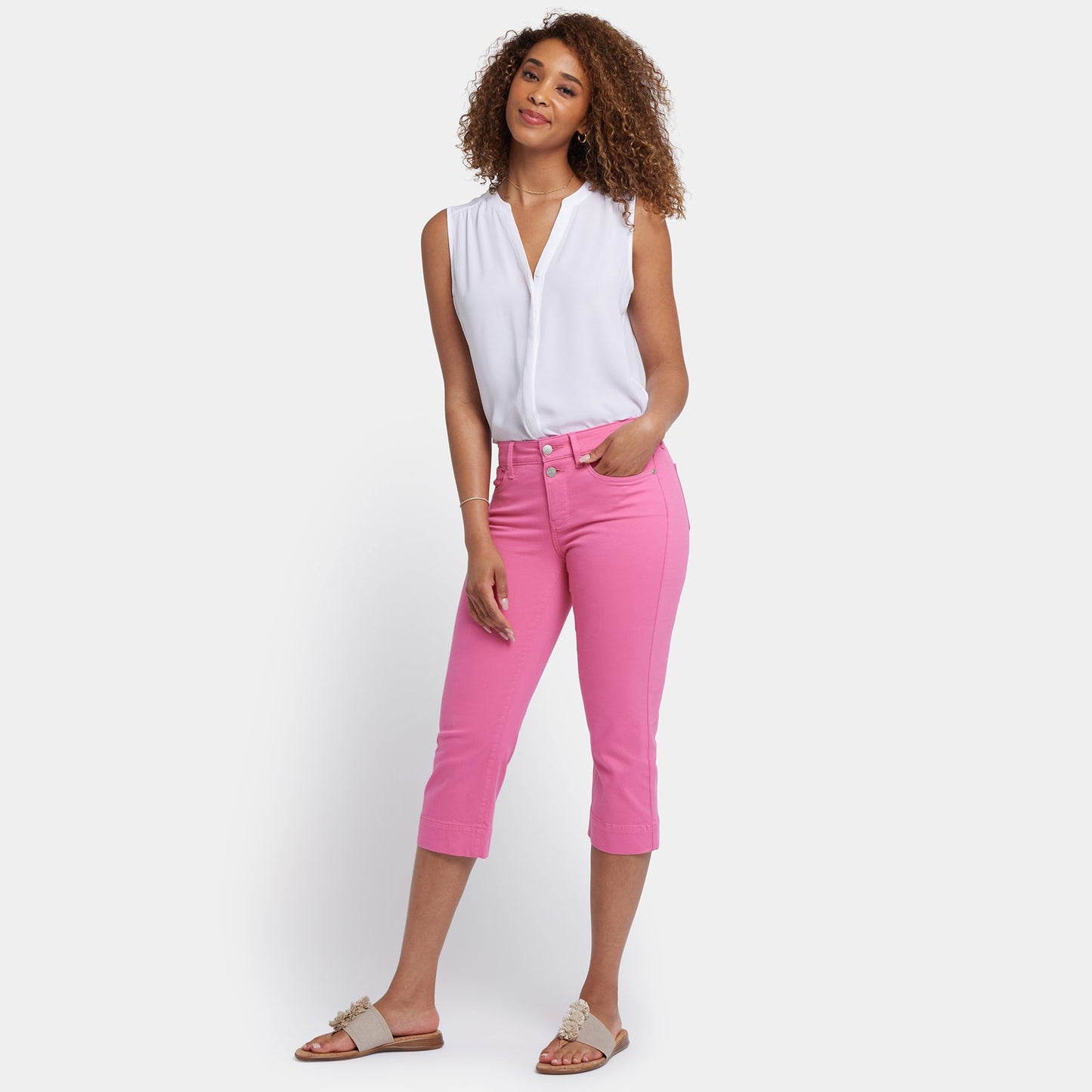 Marilyn Straight Crop Jeans - Honeysuckle