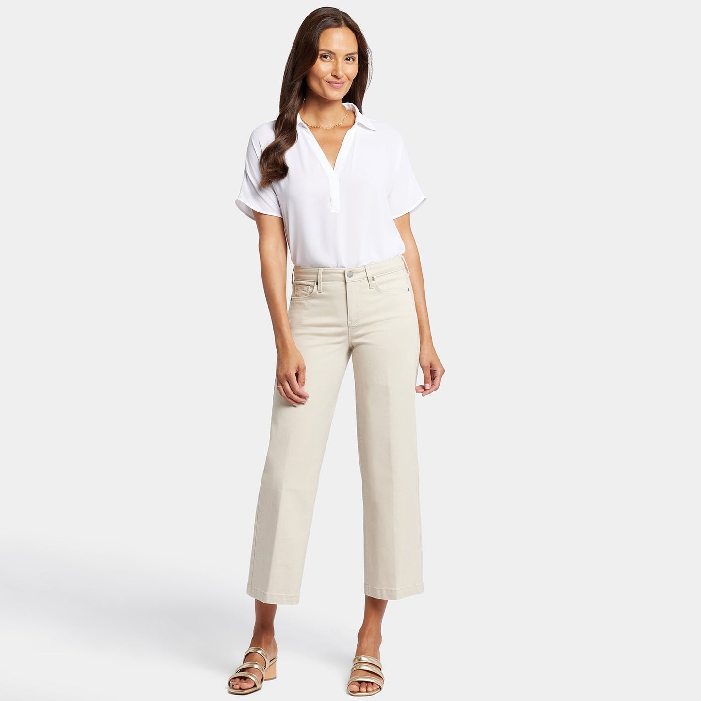 Teresa Wide Leg Ankle Jeans - Feather