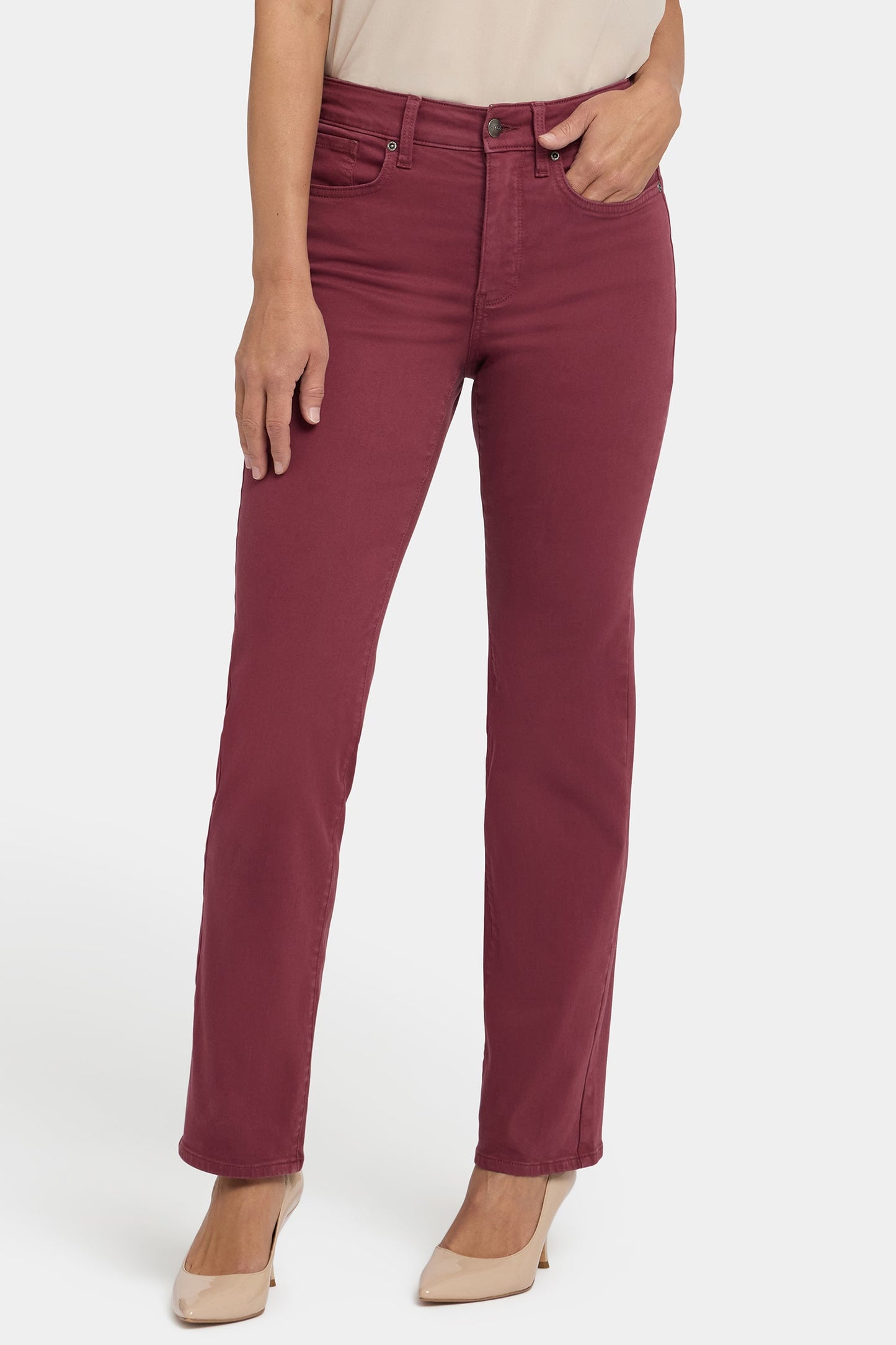 Marilyn Straight Jeans - True Burgundy