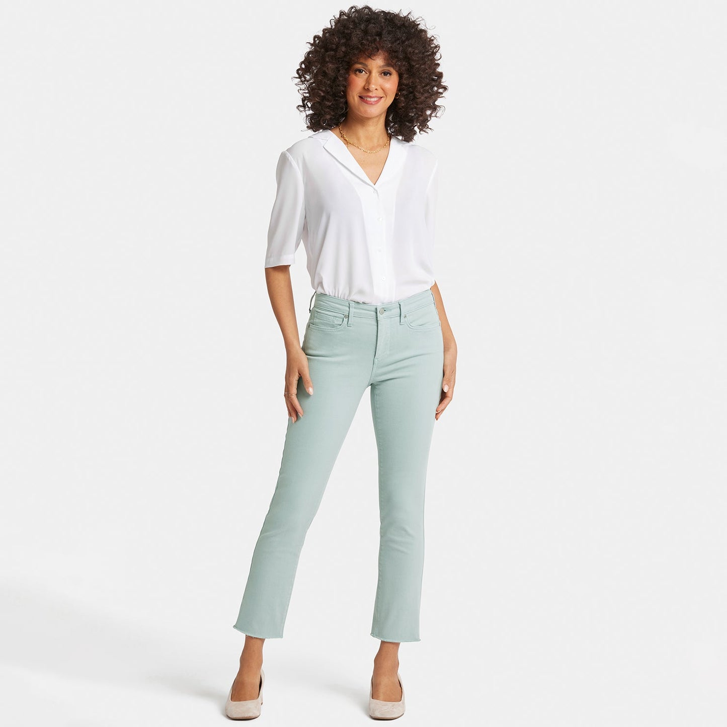 Sheri Slim Ankle Jeans - Snowpass Mint