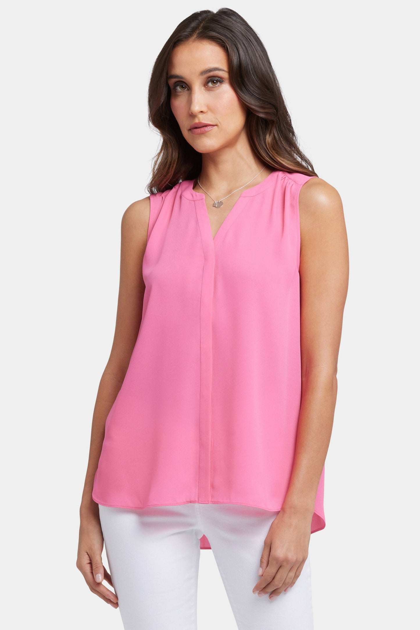 Sleeveless Pintuck Blouse - Honeysuckle
