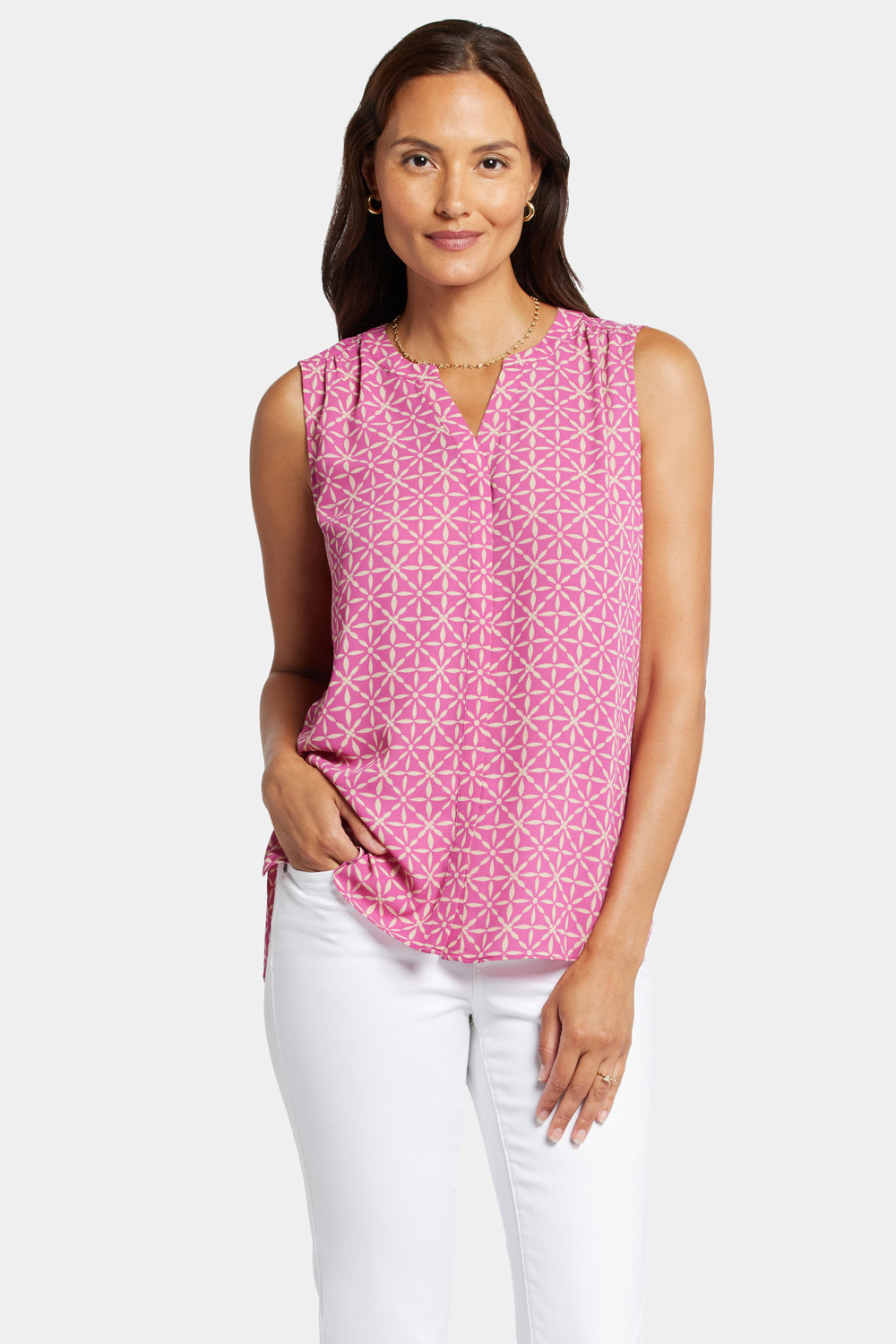 Sleeveless Pintuck Blouse - Micah