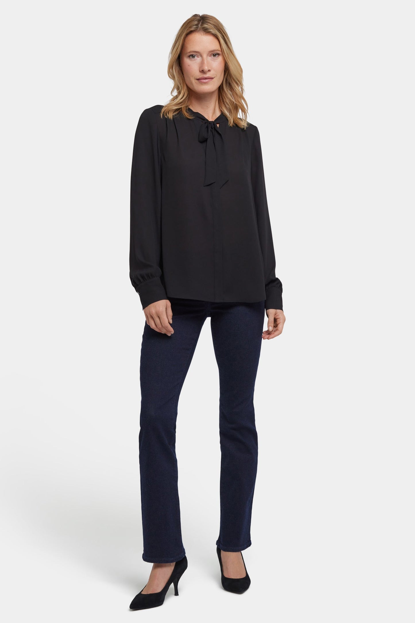 Tie-Neck Blouse - Black