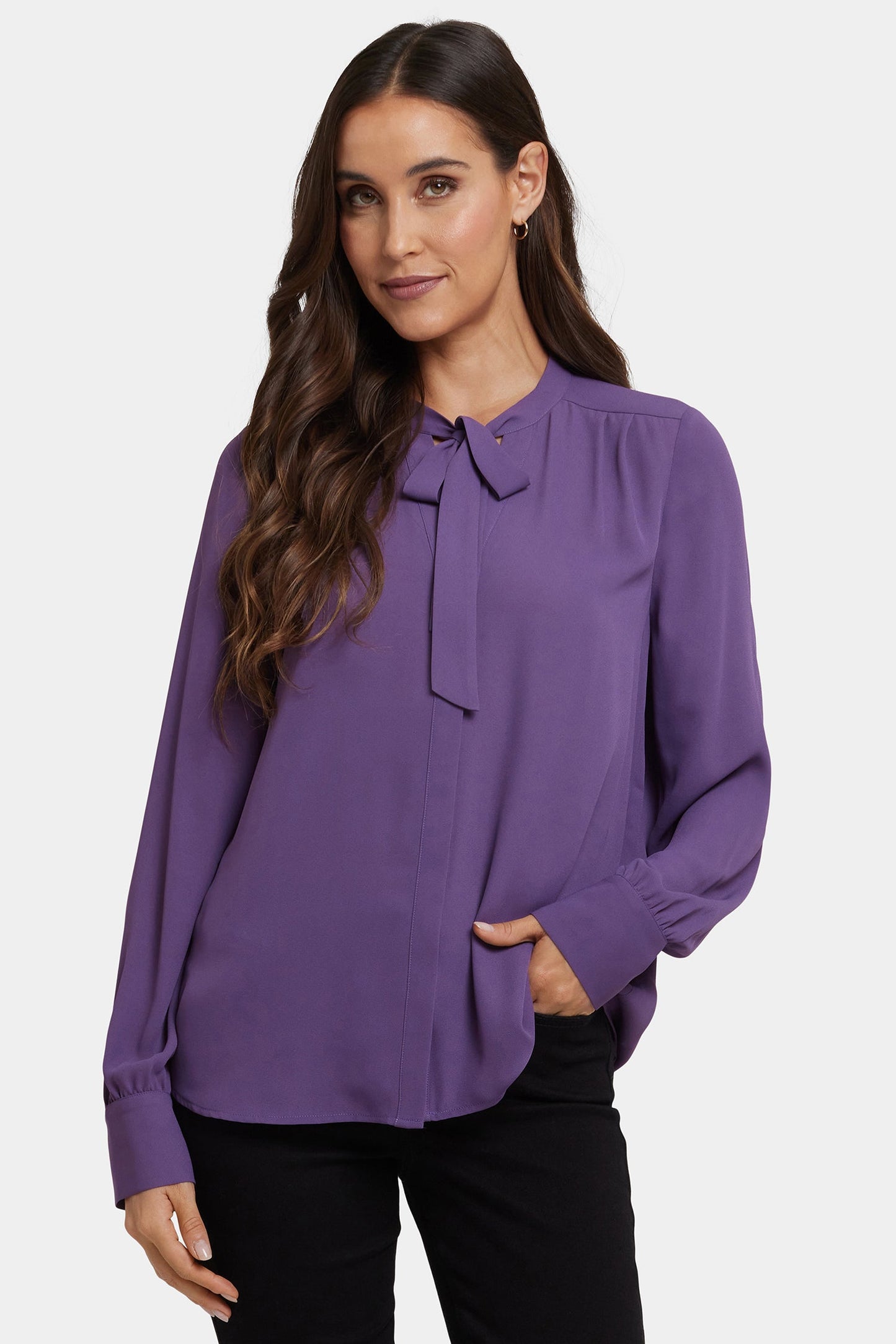 Tie-Neck Blouse - Grape Royale