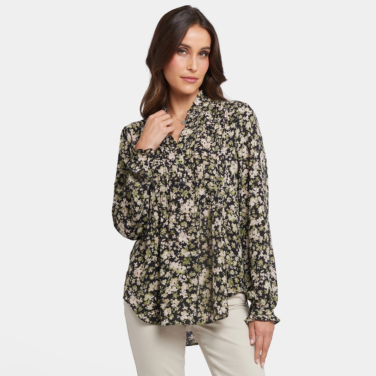 Pleated Front Tunic - Granada Garden