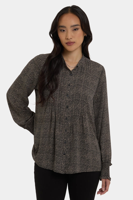 Pleated Peasant Blouse - Meadowlark