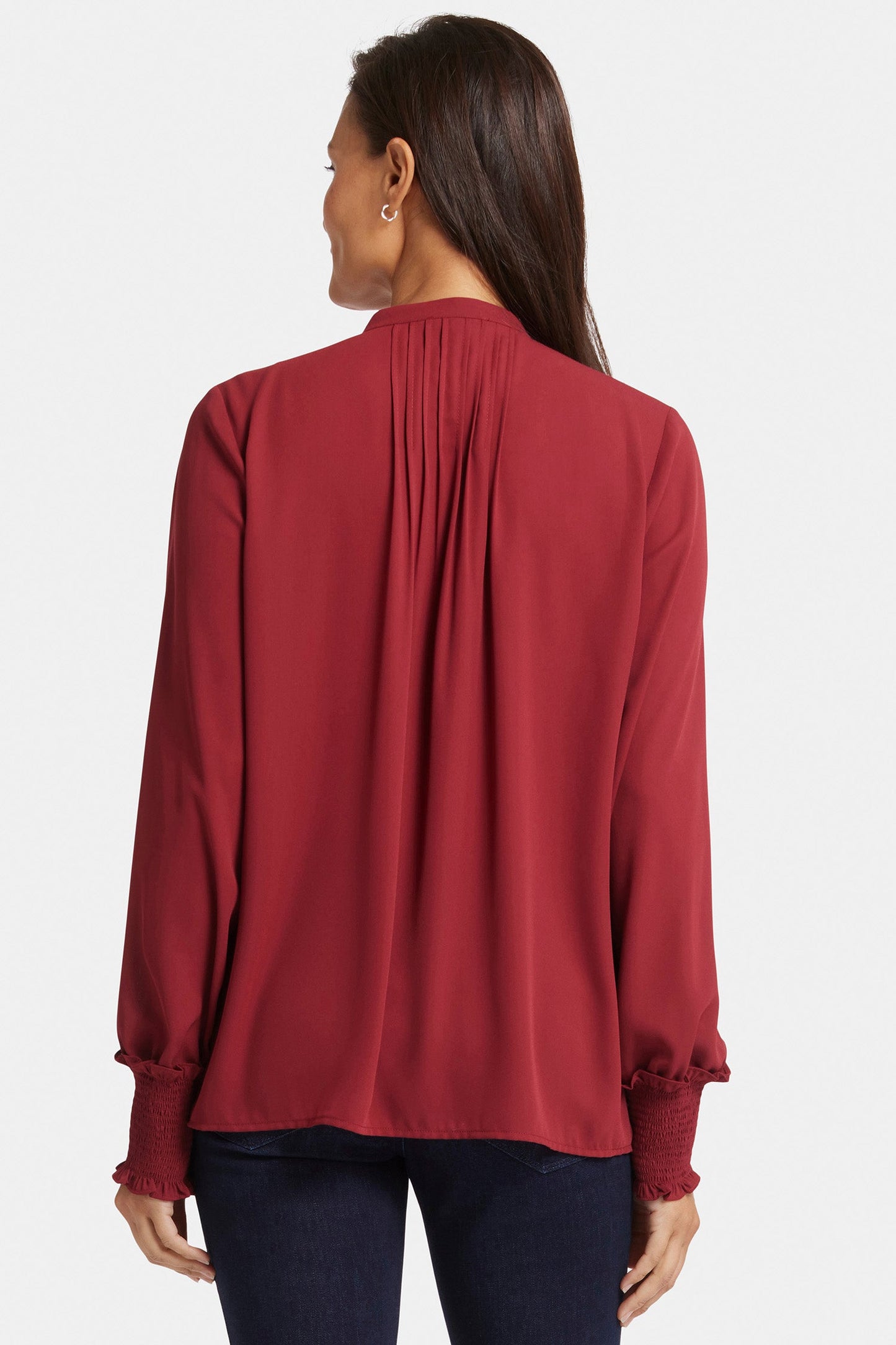 Pleated Peasant Blouse - Wild Currant