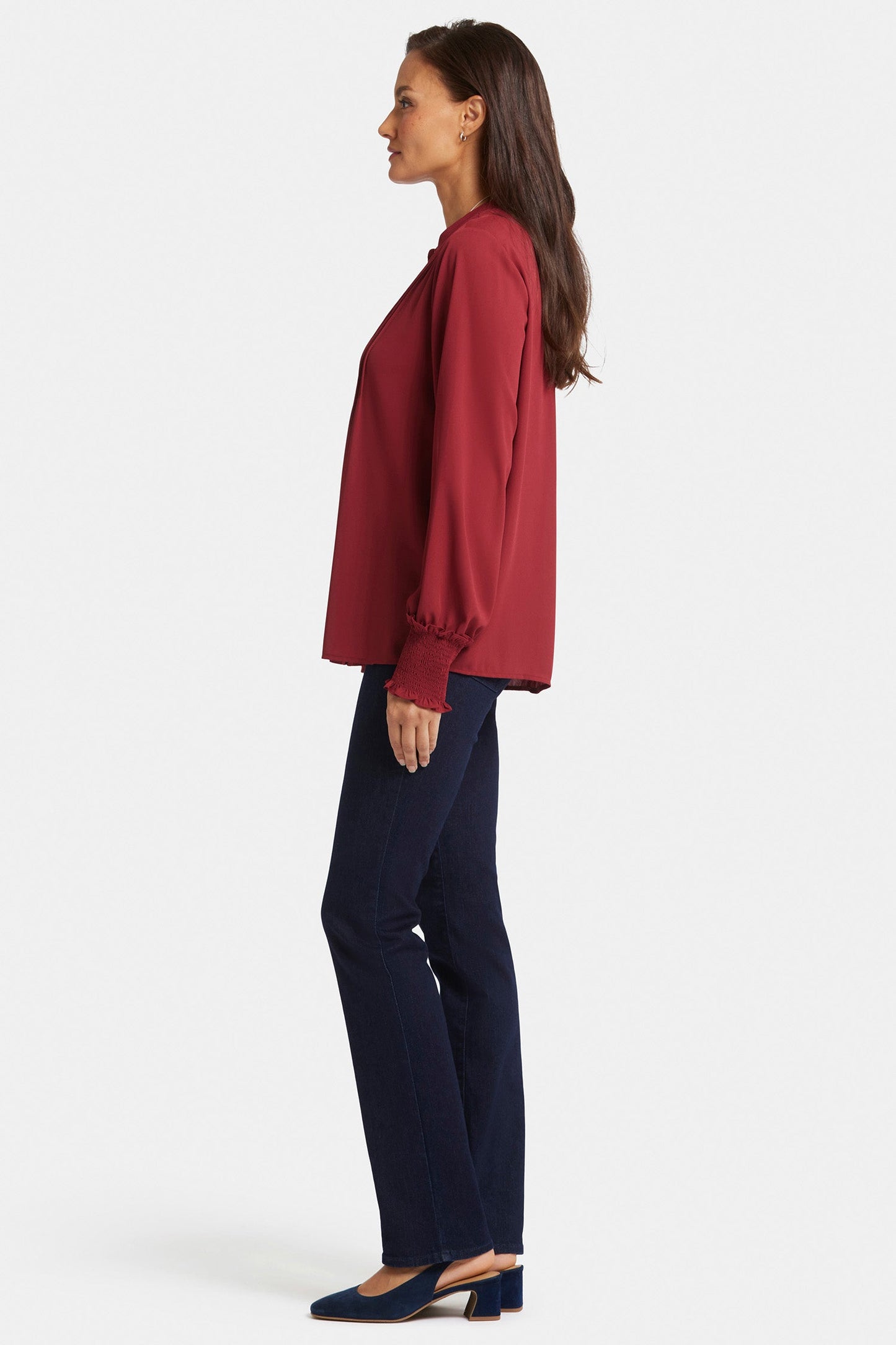 Pleated Peasant Blouse - Wild Currant