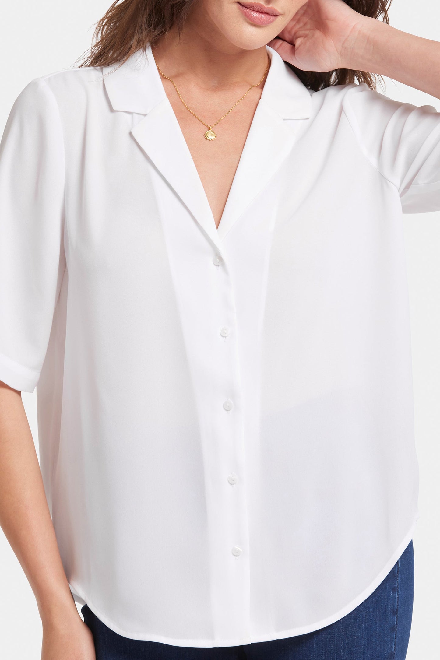 Gabrielle Short Sleeved Blouse - Optic White