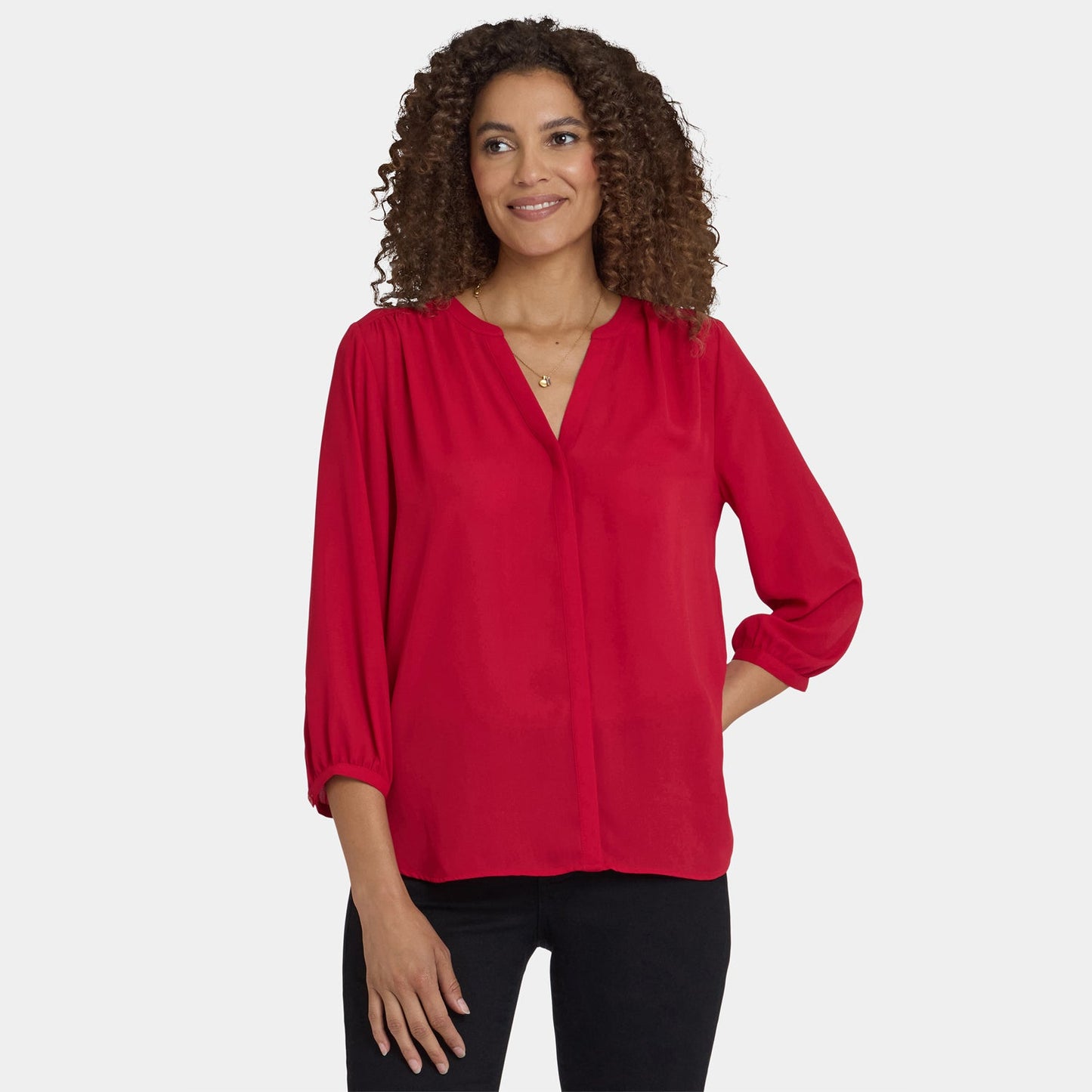 Pintuck Blouse - Carnelian