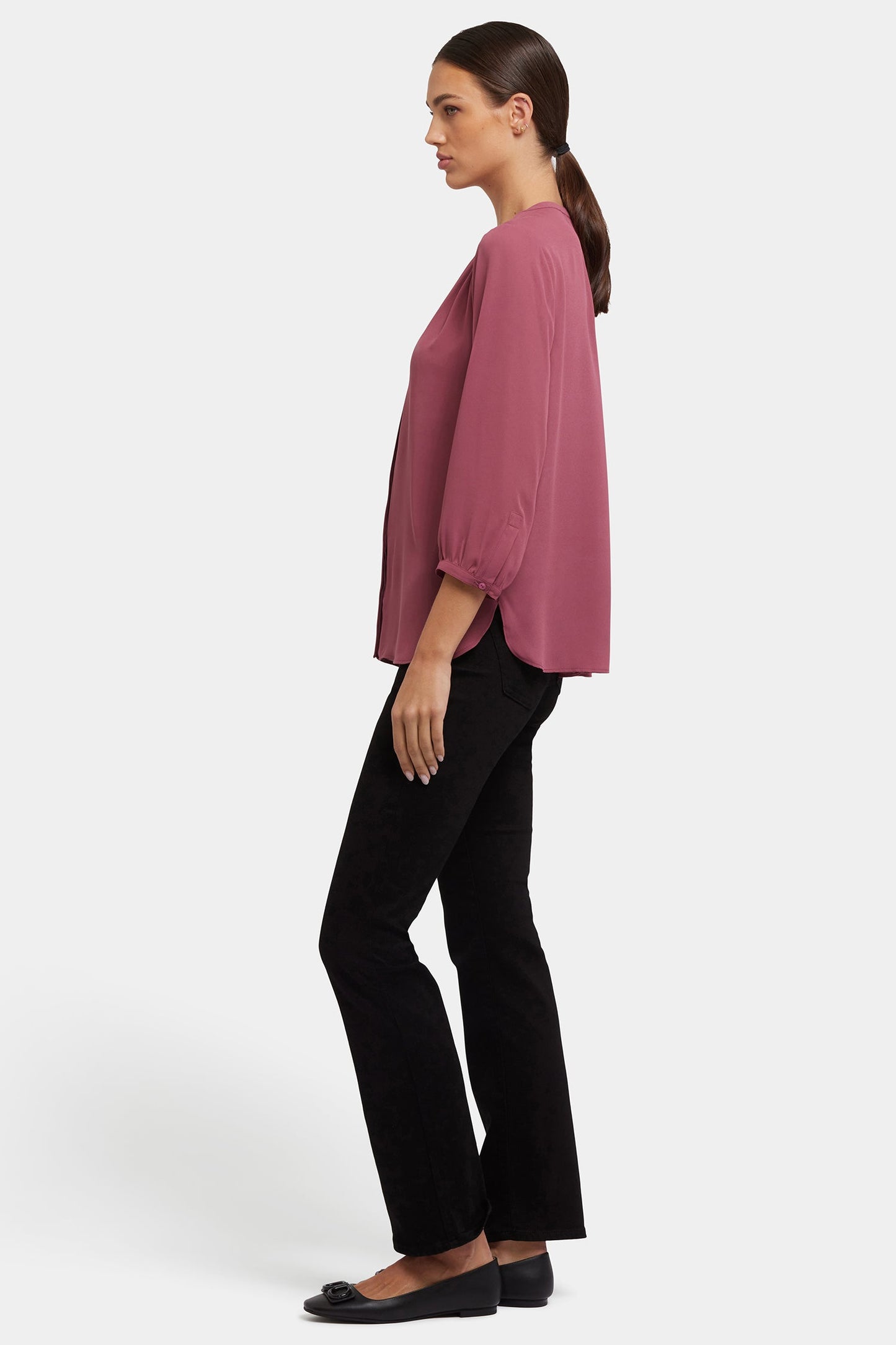 Pintuck Blouse - Vintage Rose