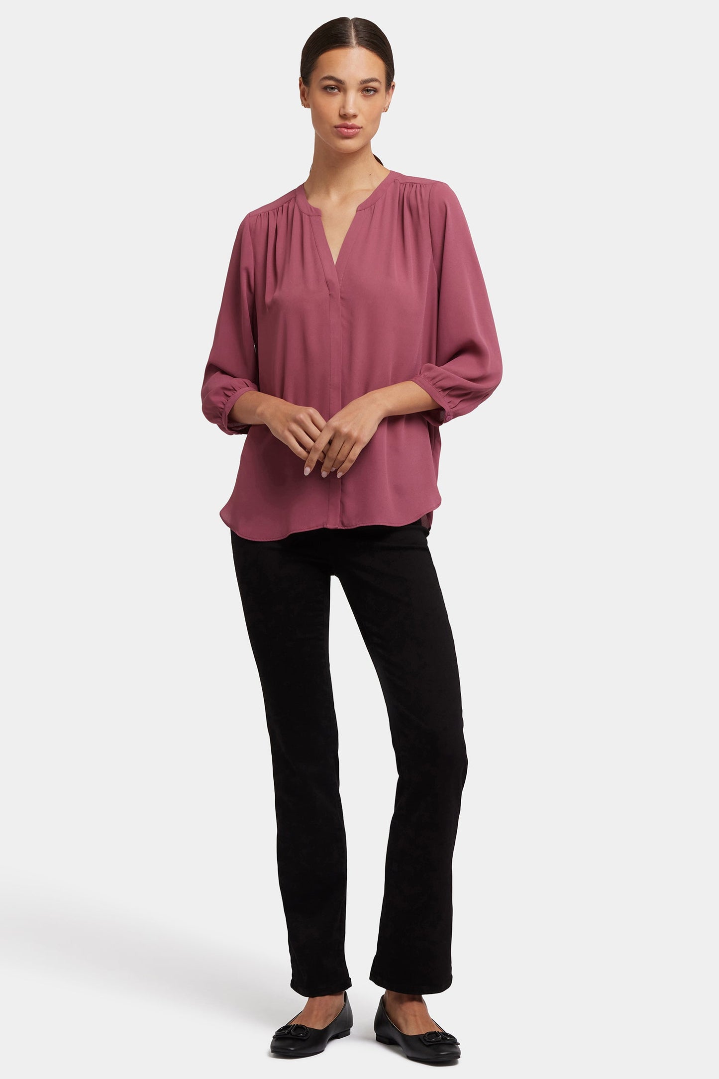 Pintuck Blouse - Vintage Rose