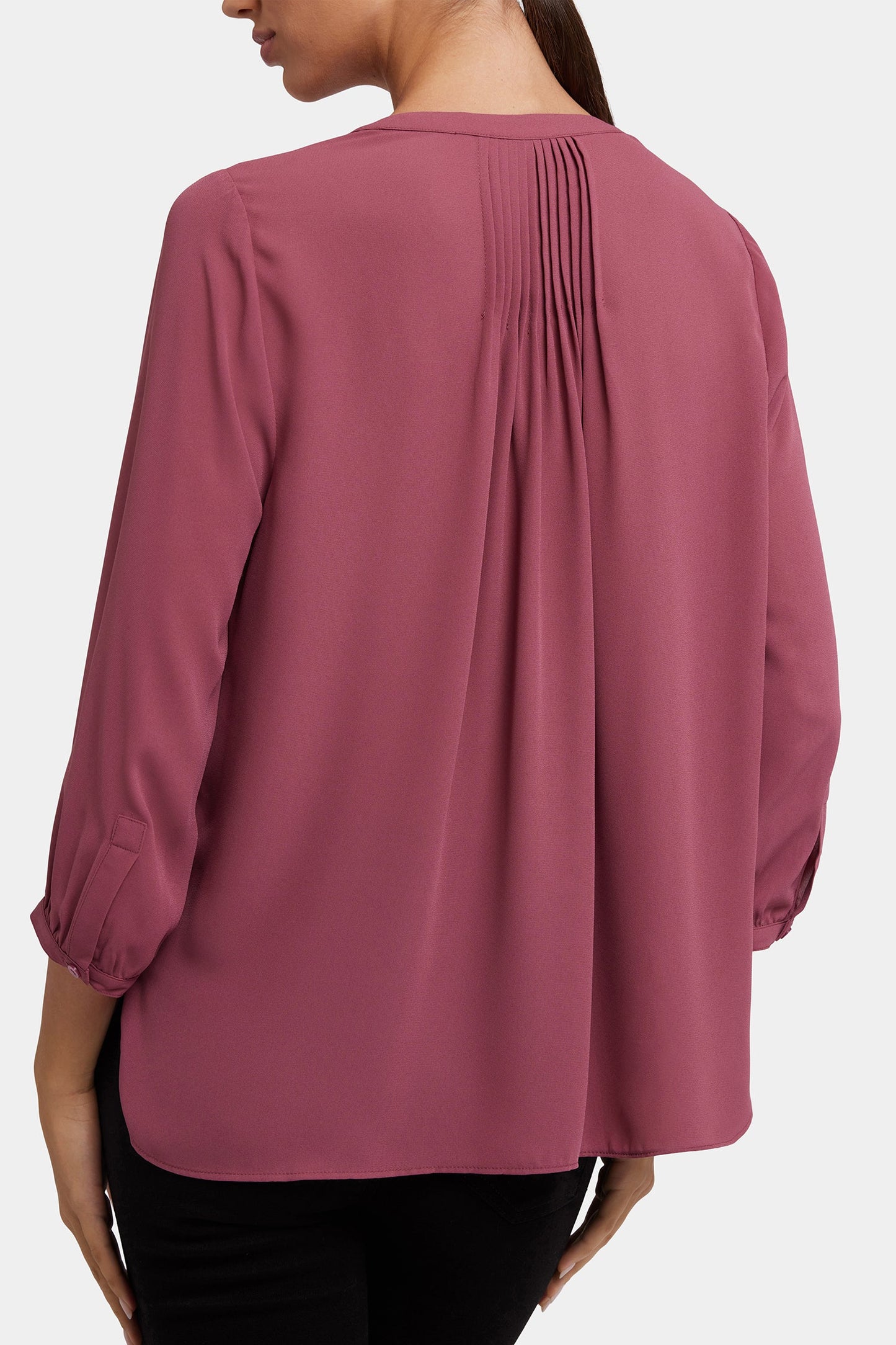 Pintuck Blouse - Vintage Rose