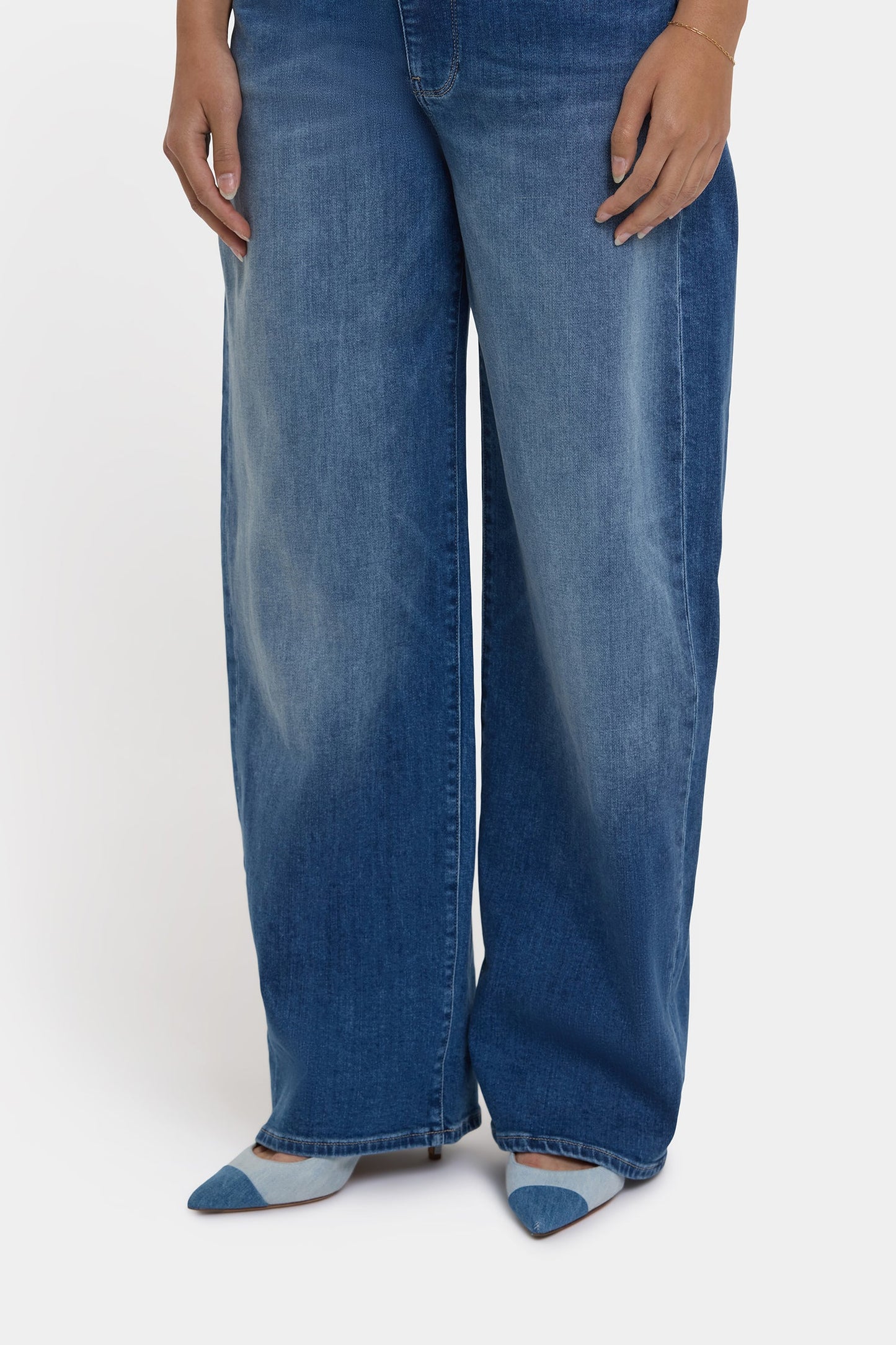 Renee Baggy Wide Leg Jeans - Picasso Lake