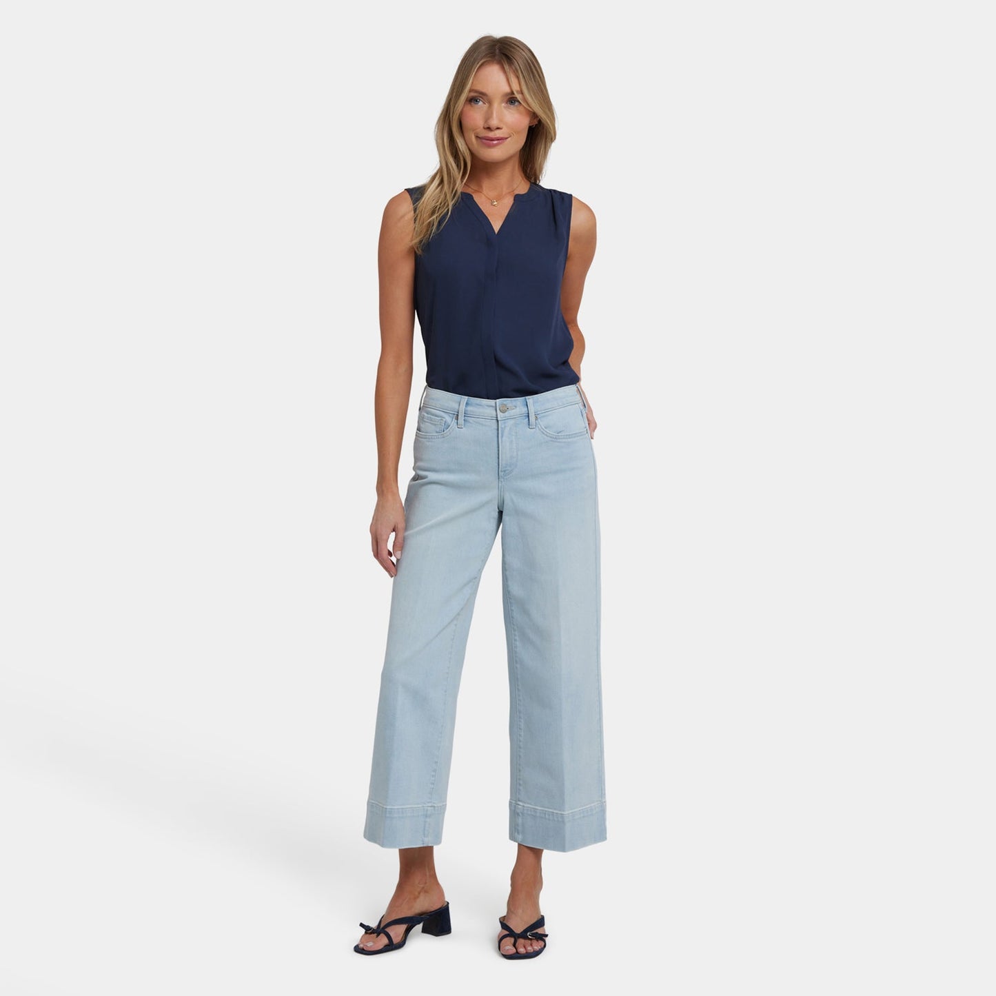 Teresa Wide Leg Ankle Jeans - Clear Waters