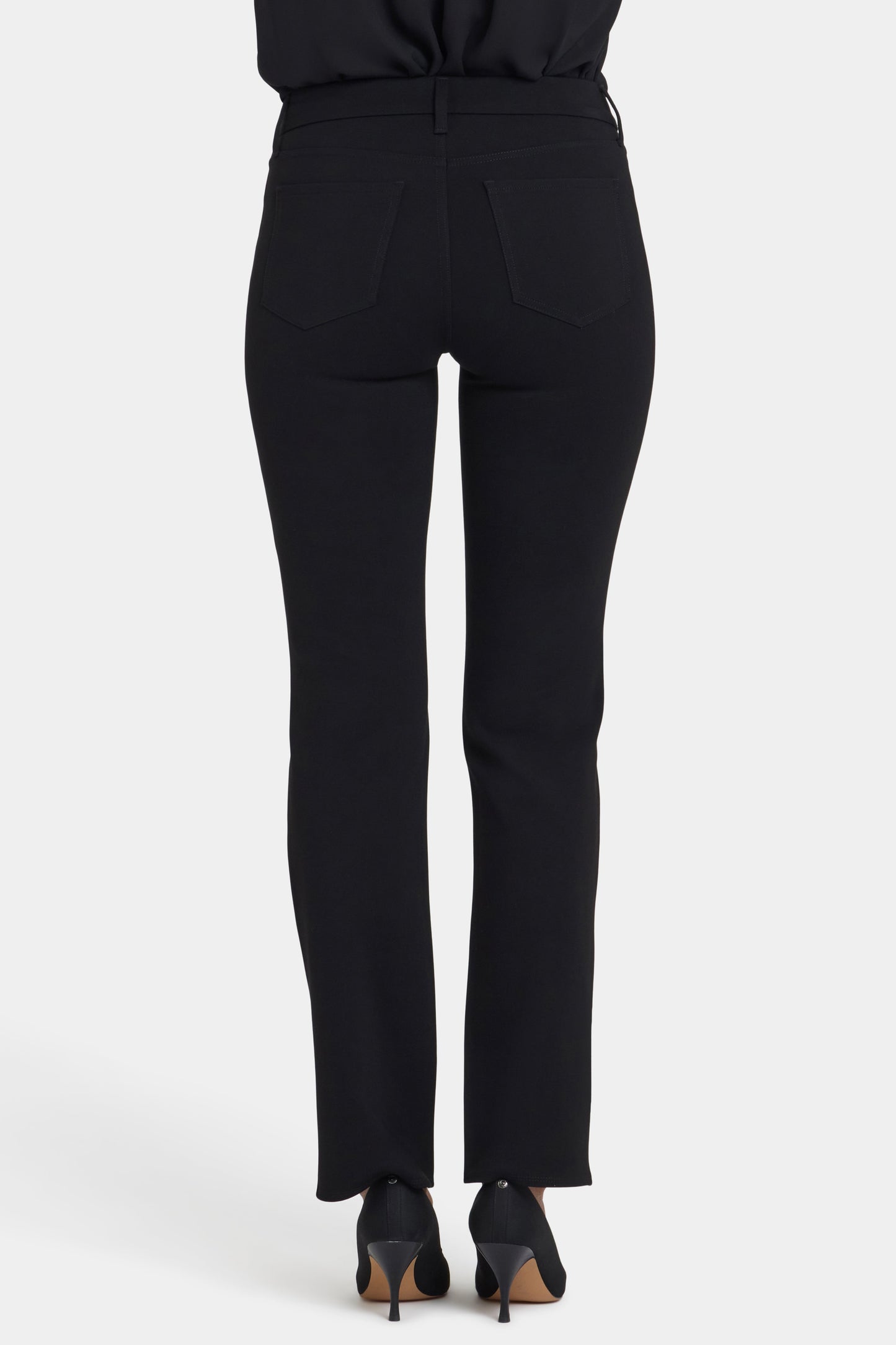 Vegan Leather And Ponte Marilyn Straight Pants - Black