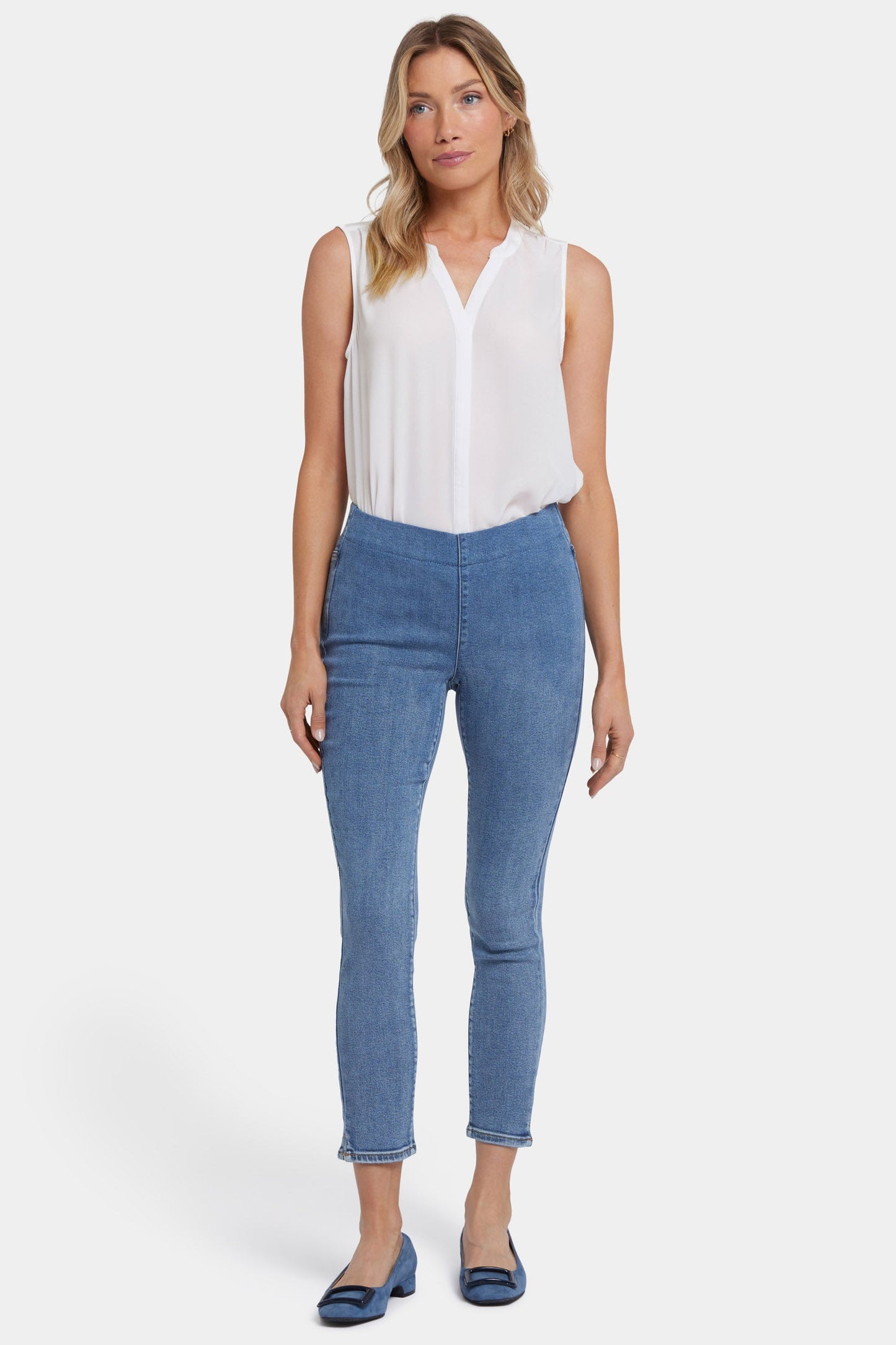 Ami Skinny Ankle Pull-On Jeans - Minorca Isle