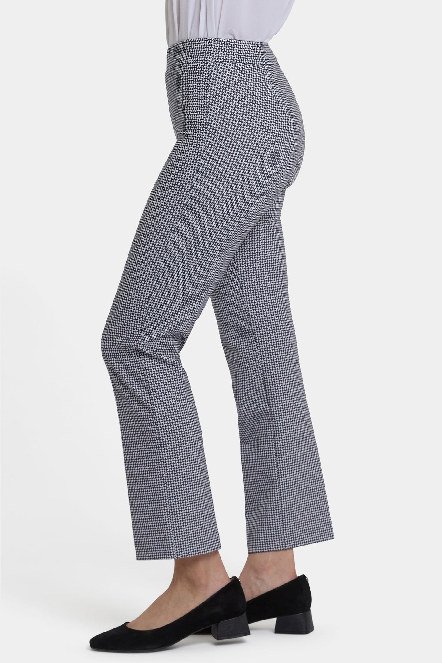 Pull-On Slim Ankle Trouser Pants - Harris Houndstooth