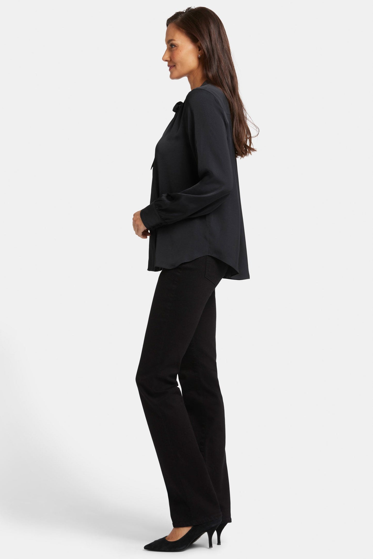 Tie-Neck Blouse - Black