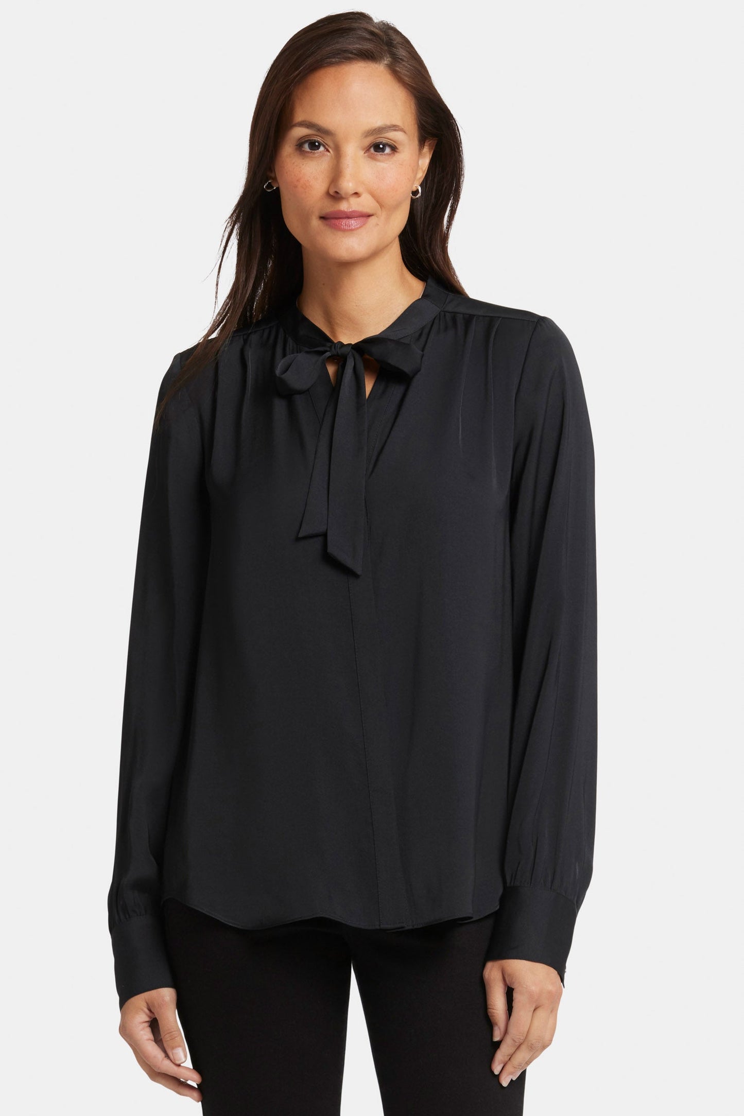 Tie-Neck Blouse - Black