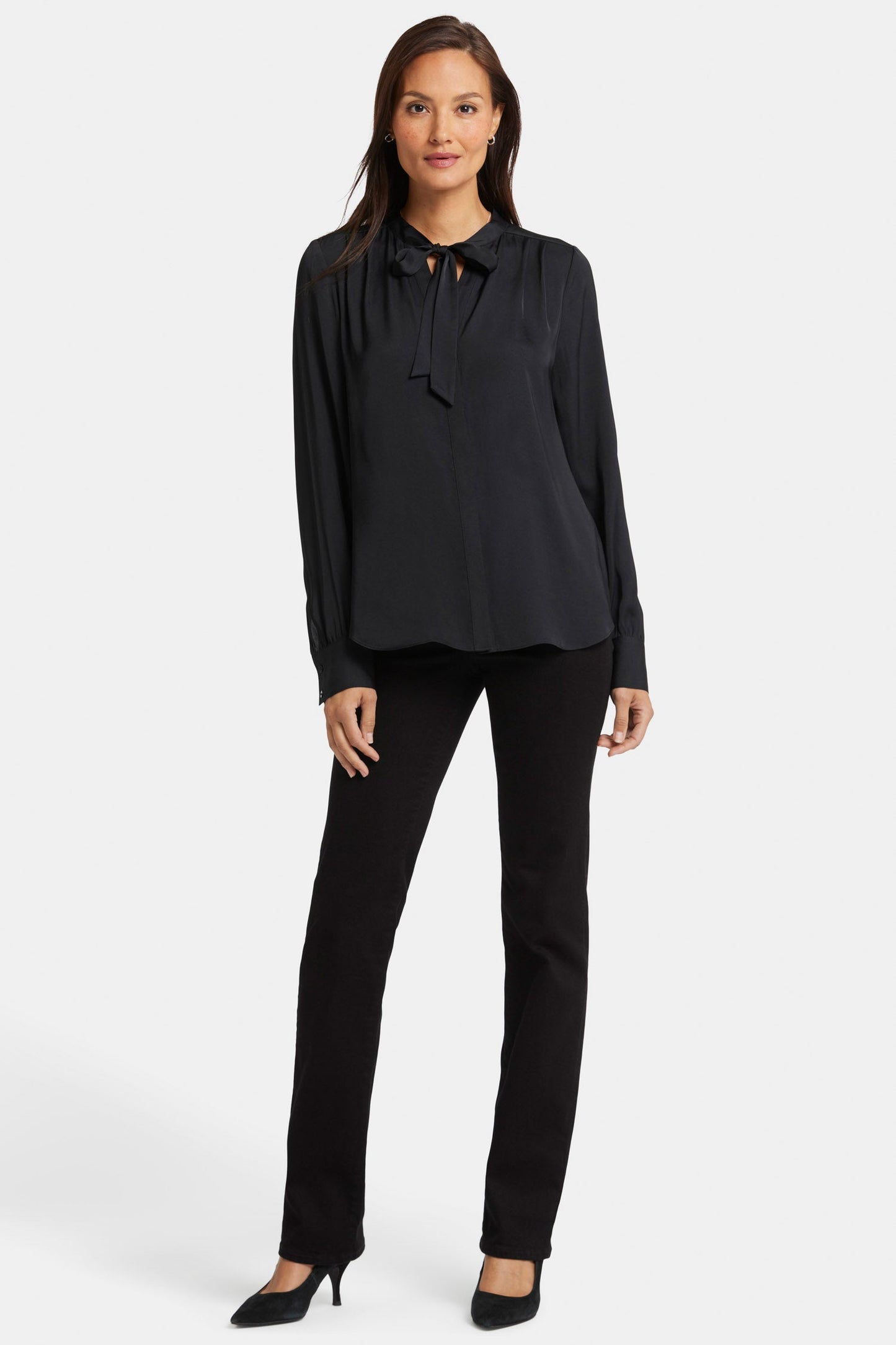 Tie-Neck Blouse - Black