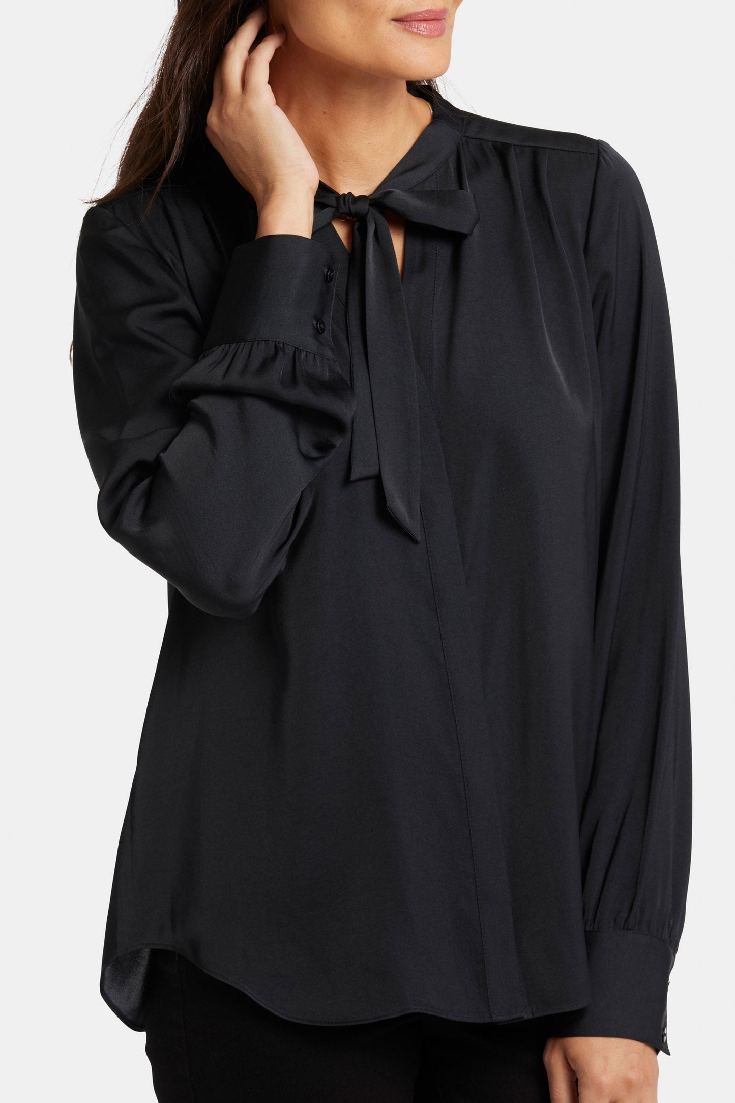 Tie-Neck Blouse - Black