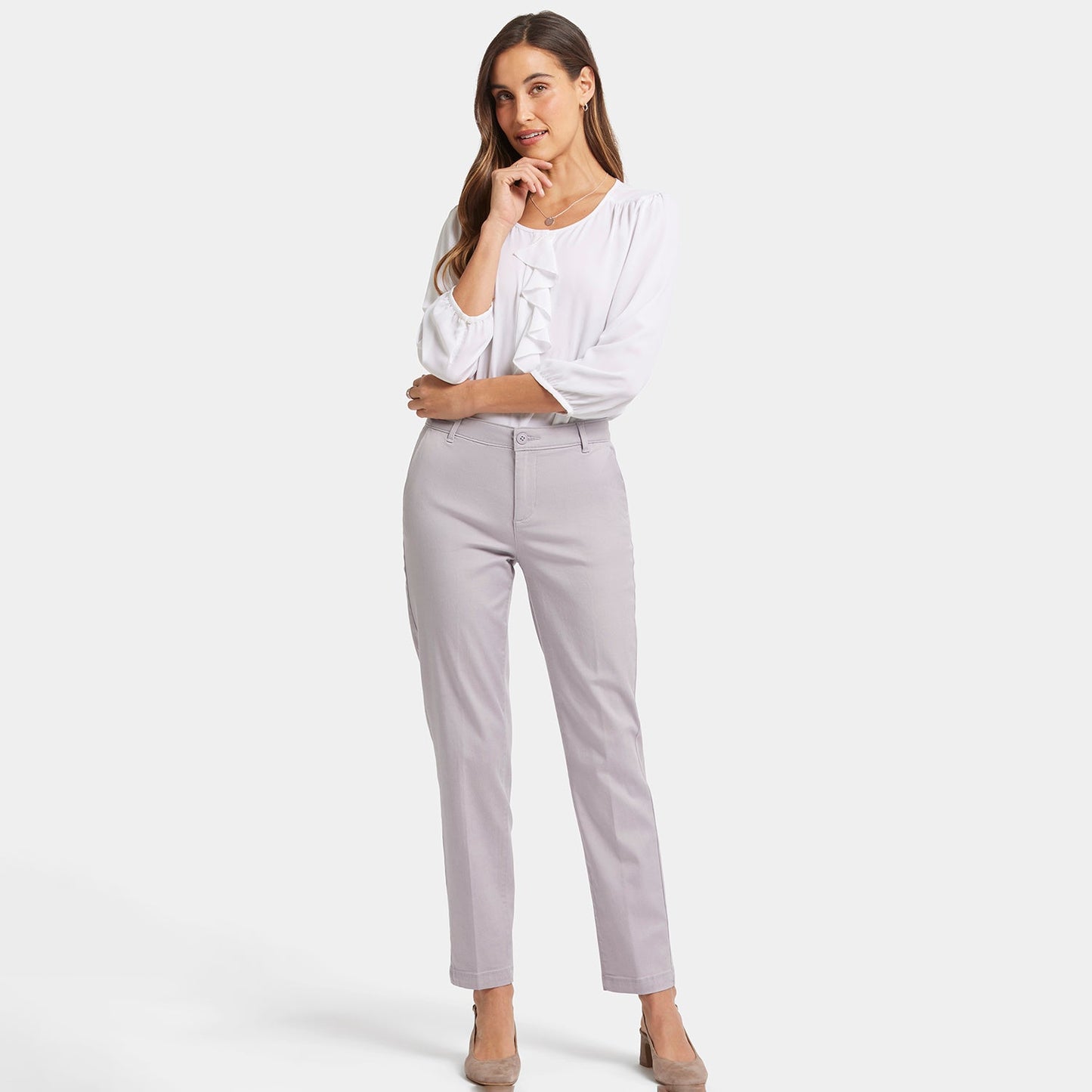 Sadie Slim Pant - Pearl Grey