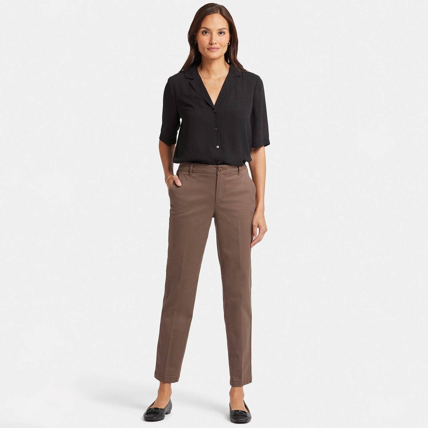 Sadie Slim Pants - Dark Wood