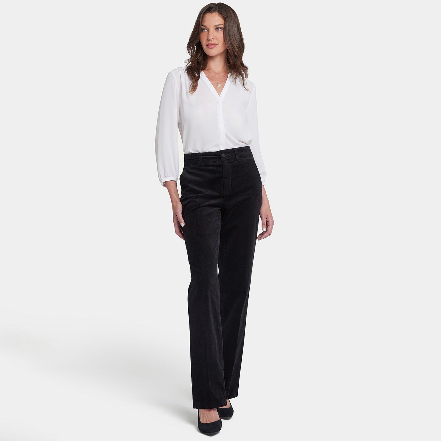 Straight Leg Trouser Pants - Black