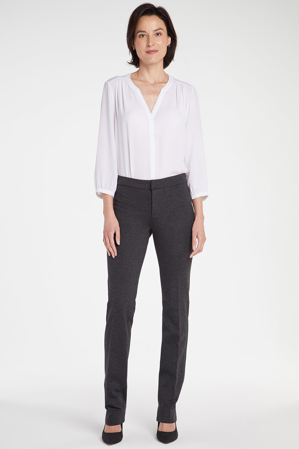 Slim Trouser Pants In Petite - Charcoal Heathered