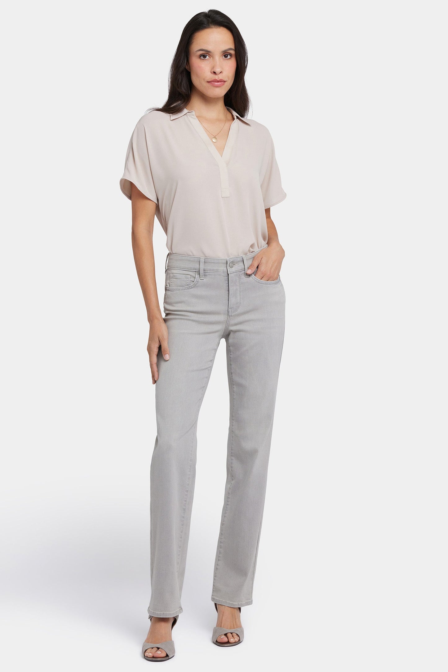 Marilyn Straight Jeans In Petite - Grenada Mist