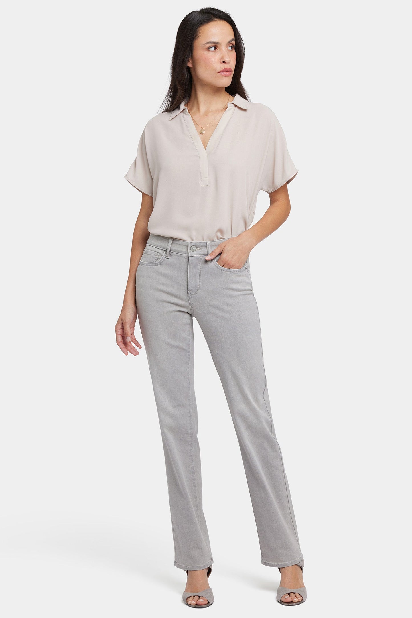 Marilyn Straight Jeans In Petite - Grenada Mist