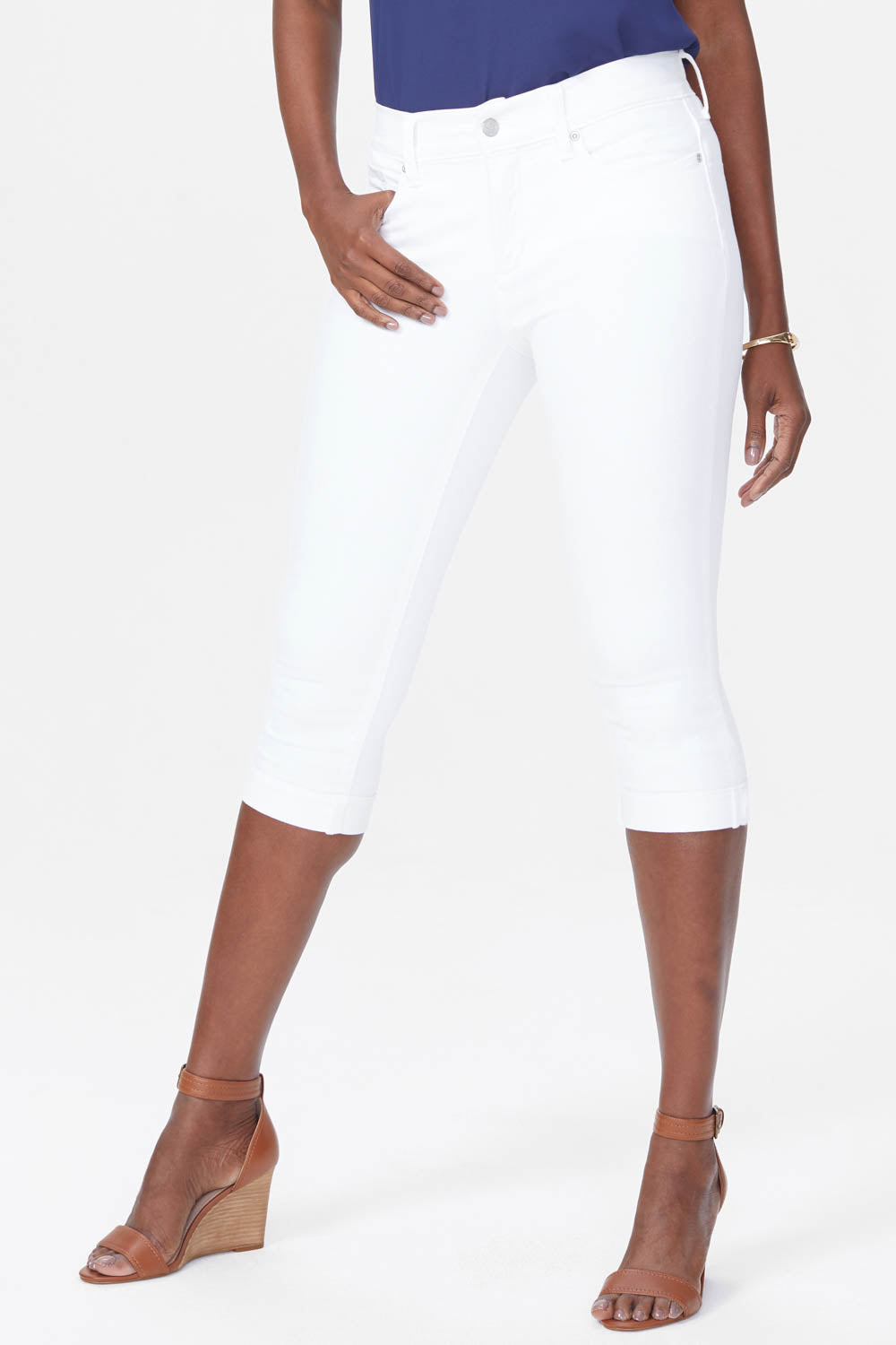 Marilyn Straight Crop Jeans In Petite - Optic White