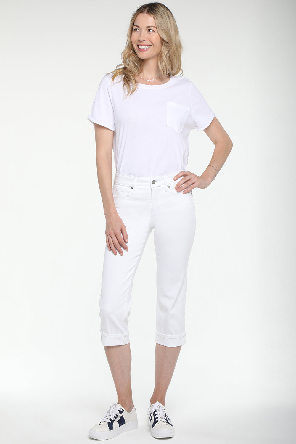 Marilyn Straight Crop Jeans In Petite - Optic White