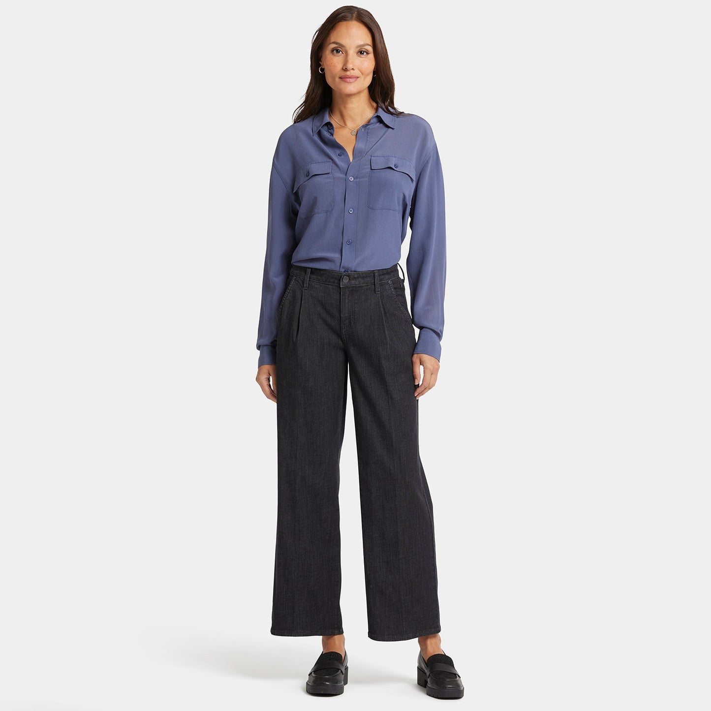 Teresa Wide Leg Ankle Jeans In Petite - Eternity