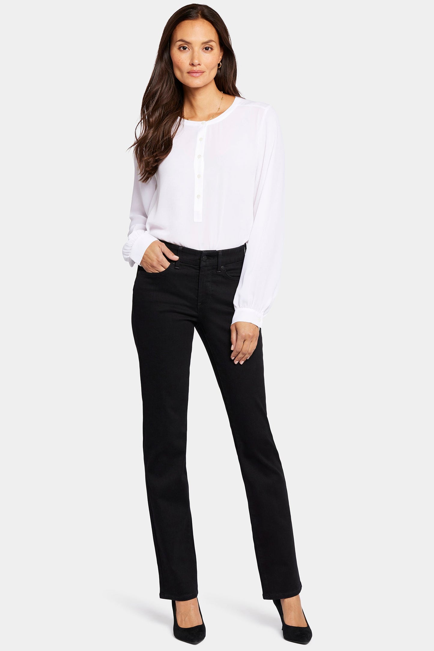 Waist-Match™ Marilyn Straight Jeans In Petite - Black
