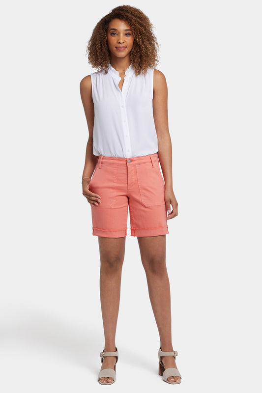 Diana Relaxed Denim Shorts In Petite - Coral Haze